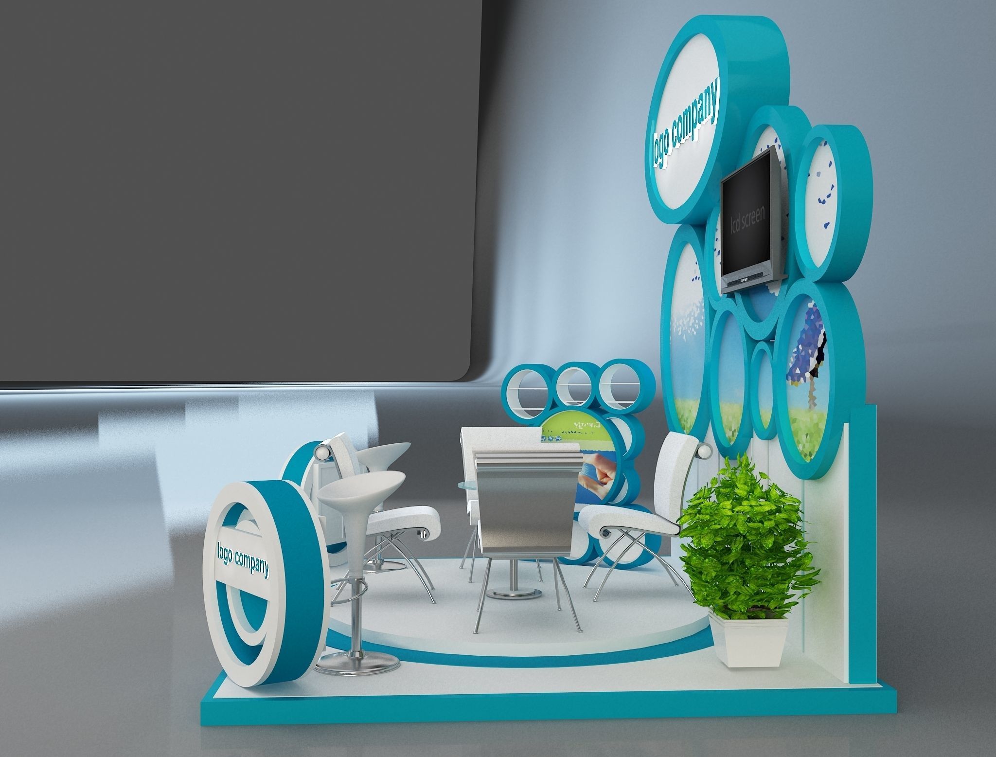 Booth Exhibition Stand a215 3D model_10