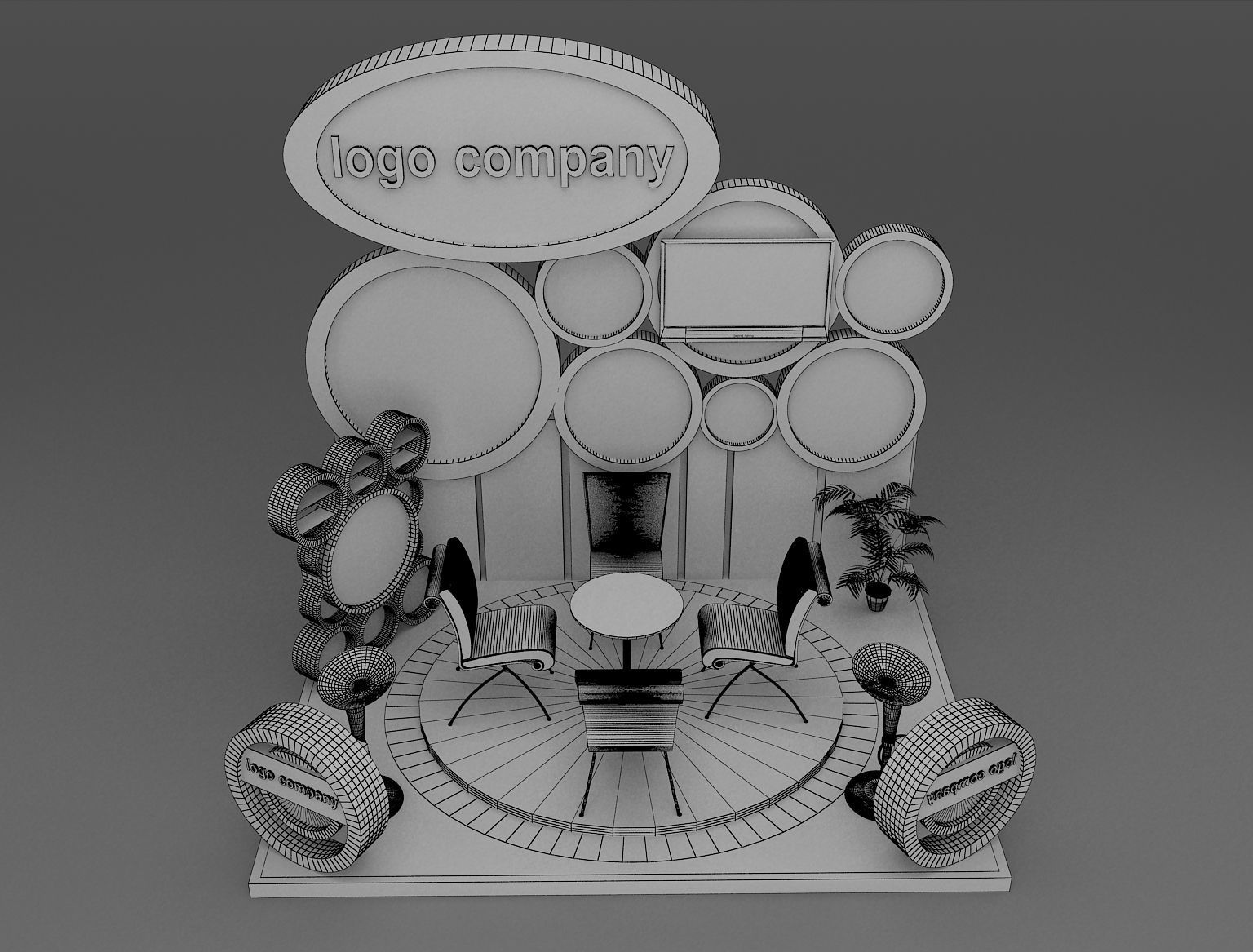 Booth Exhibition Stand a215 3D model_9