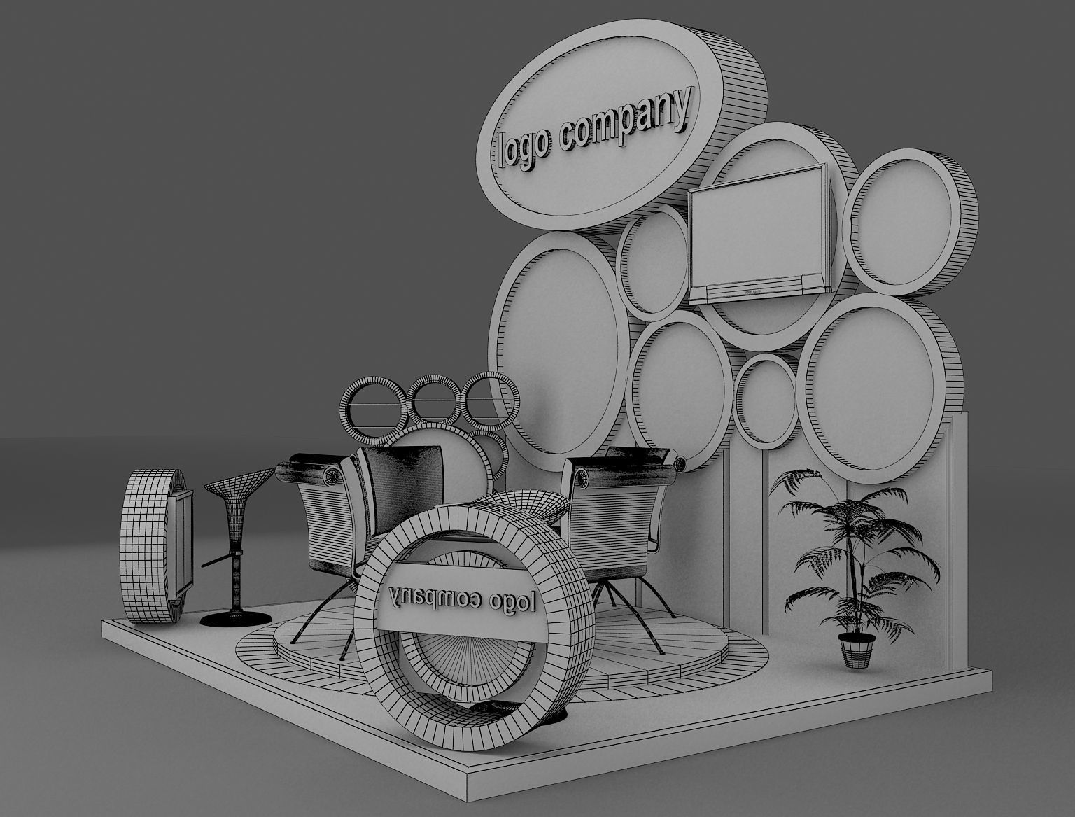 Booth Exhibition Stand a215 3D model_4