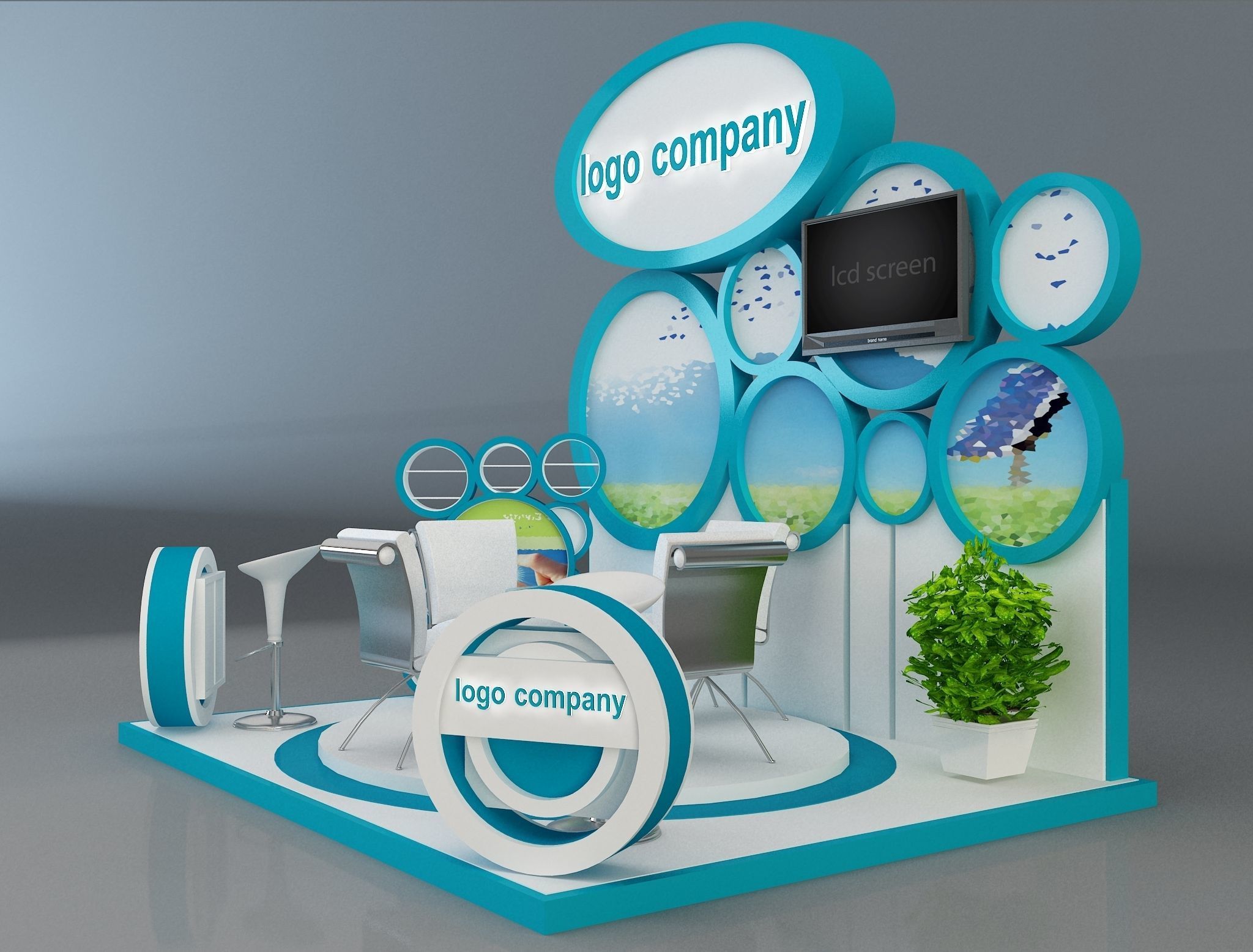Booth Exhibition Stand a215 3D model_5