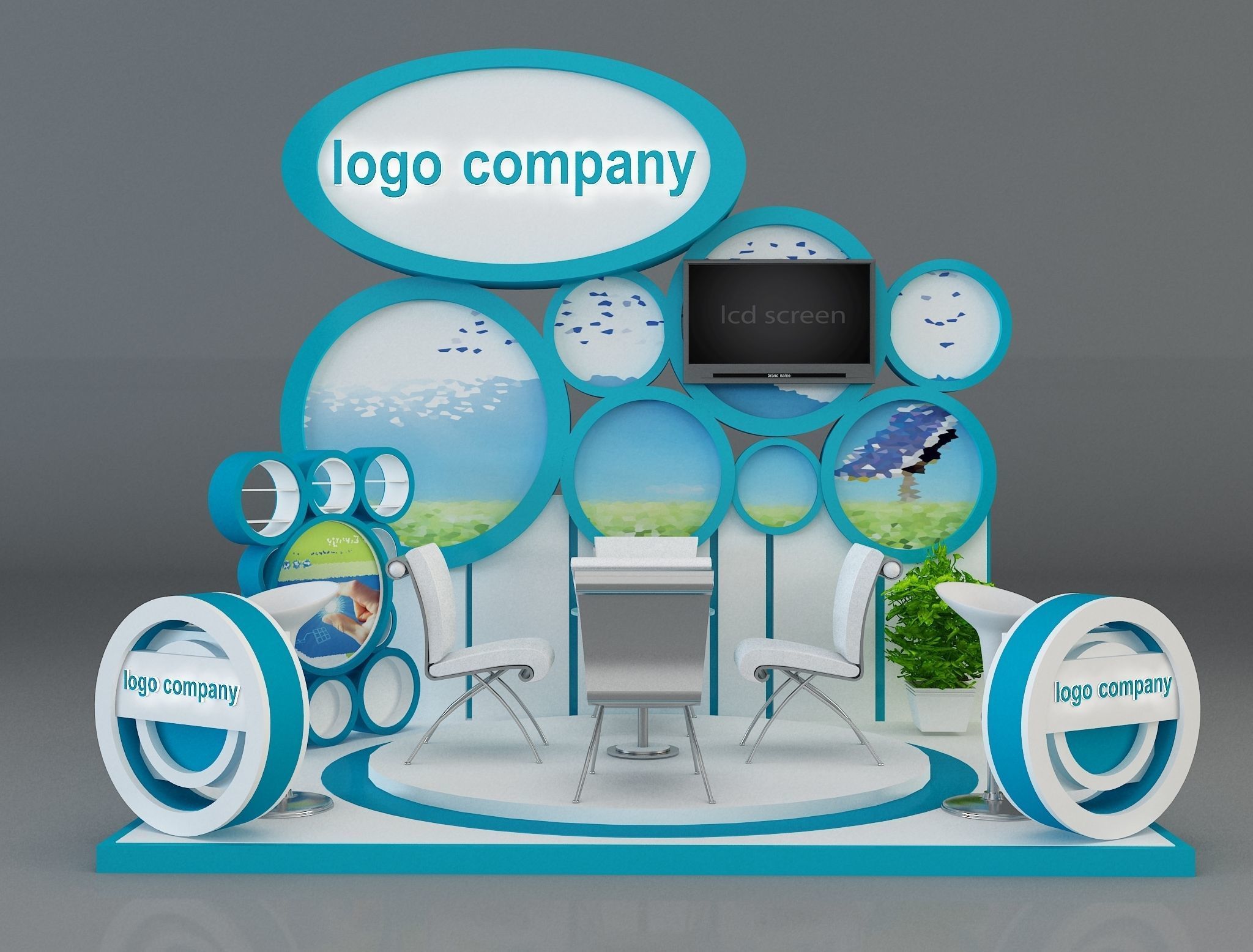 Booth Exhibition Stand a215 3D model_2