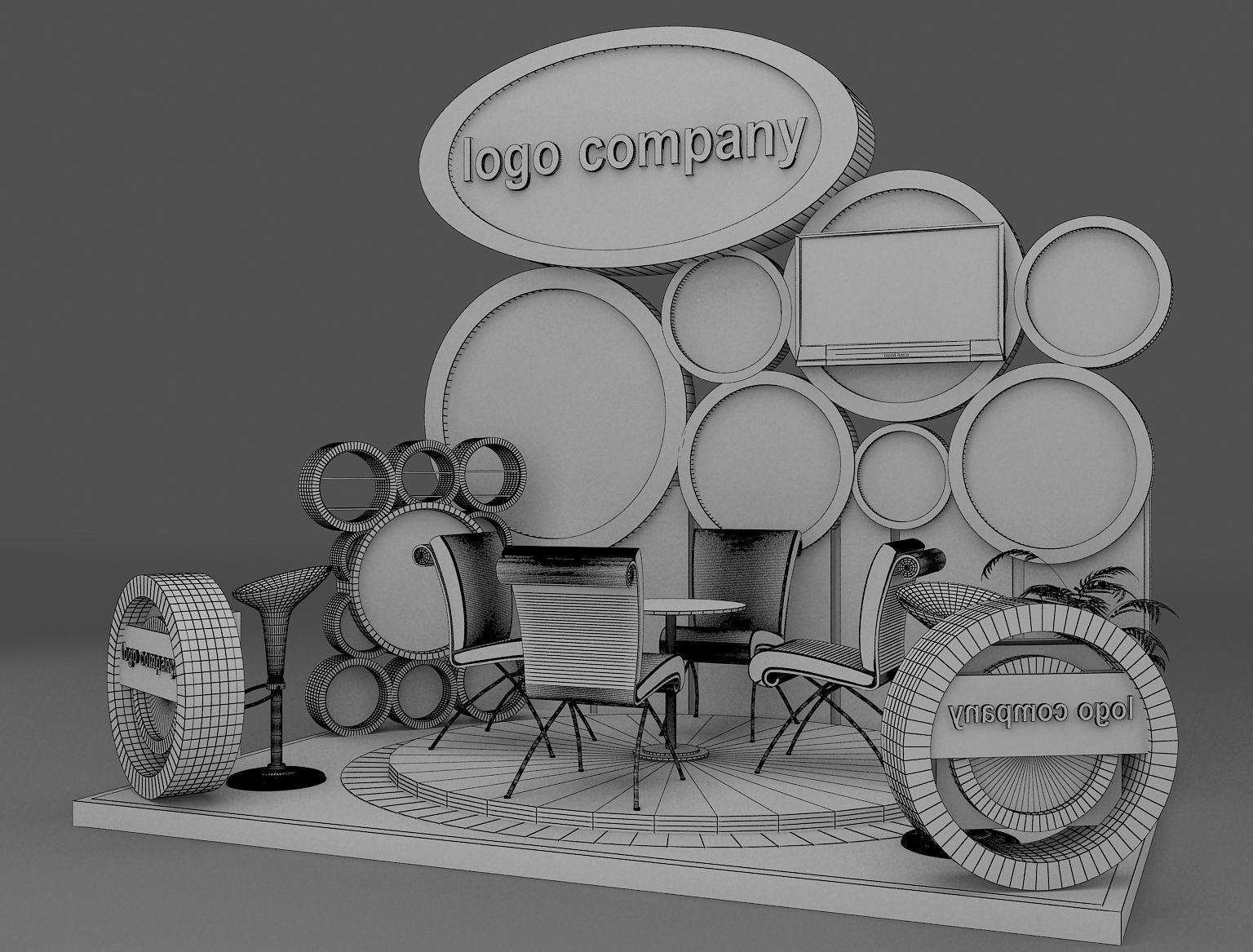 Booth Exhibition Stand a215 3D model_13