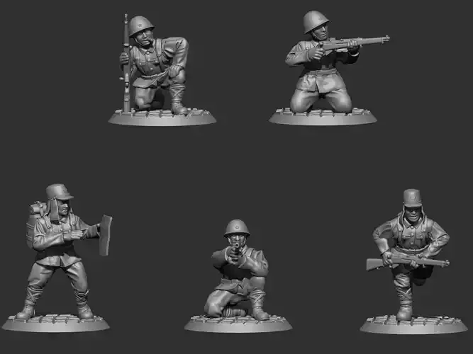 Japan soldier ww2 28 mm 3D print model collection 