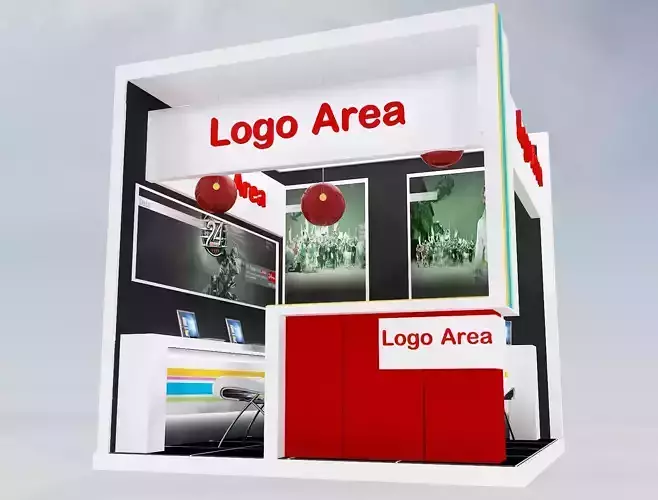 Booth Exhibition Stand a214 3D model