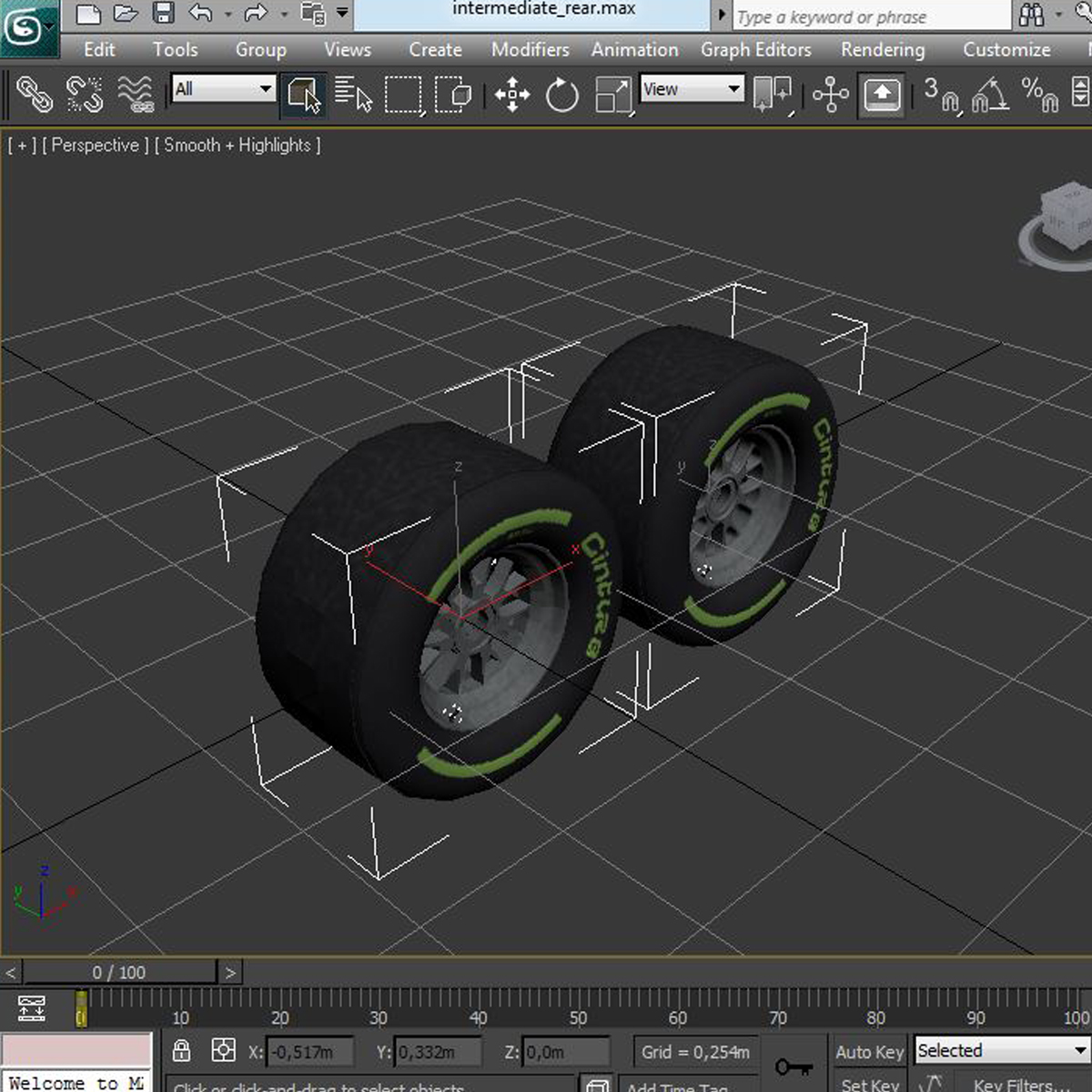 F1 tyre intermediate rear 3D model_9