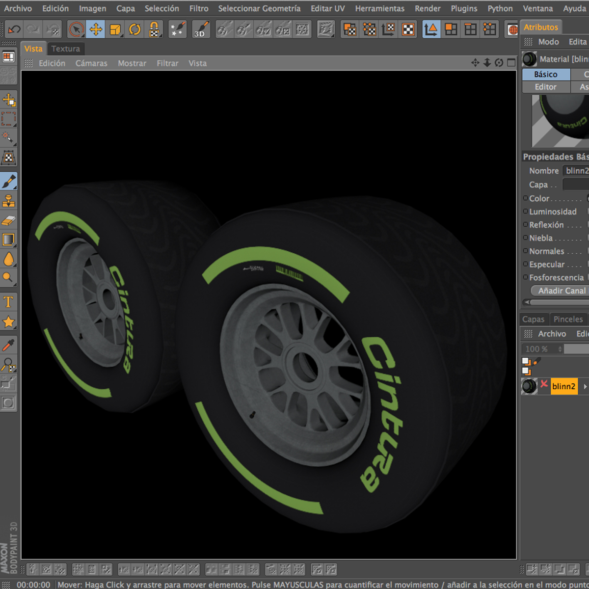 F1 tyre intermediate rear 3D model_8