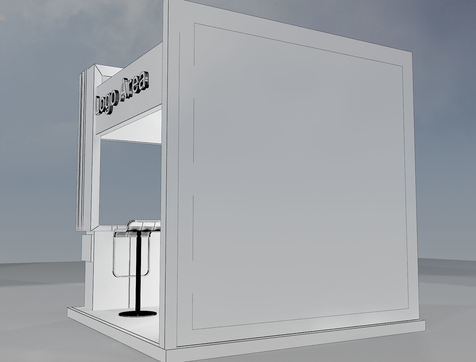 Booth Exhibition Stand a214 no hiseg 3D model_11