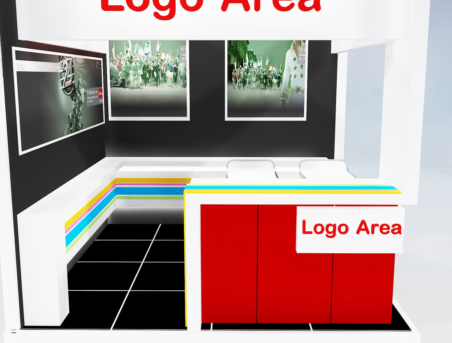 Booth Exhibition Stand a214 no hiseg 3D model_12