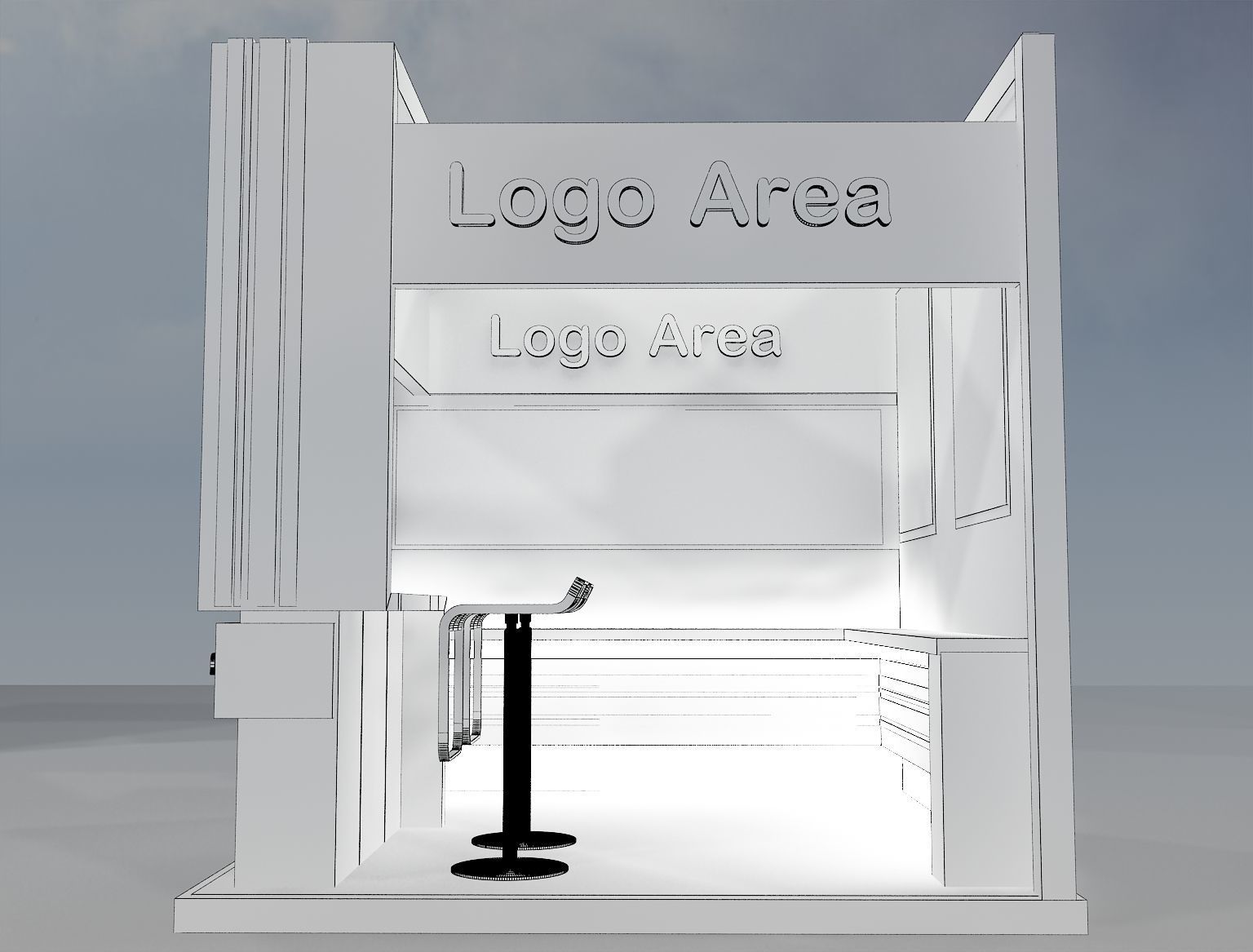 Booth Exhibition Stand a214 no hiseg 3D model_8