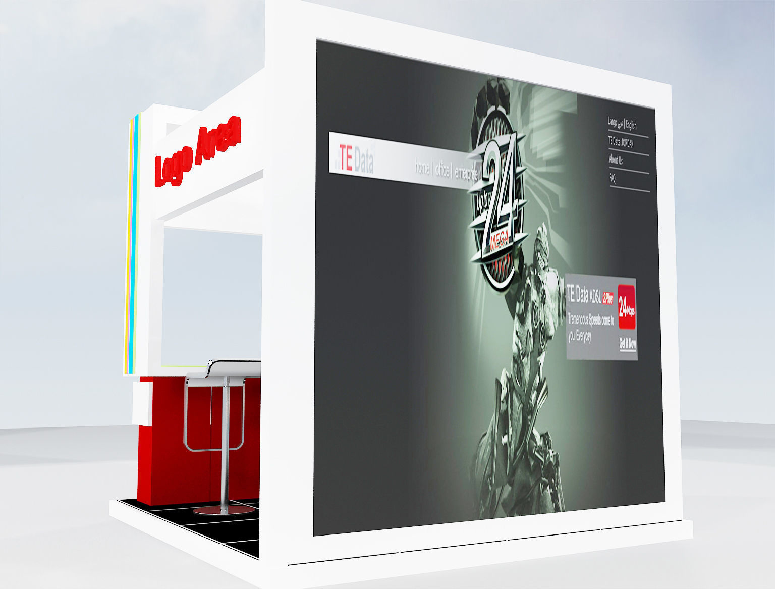 Booth Exhibition Stand a214 no hiseg 3D model_9