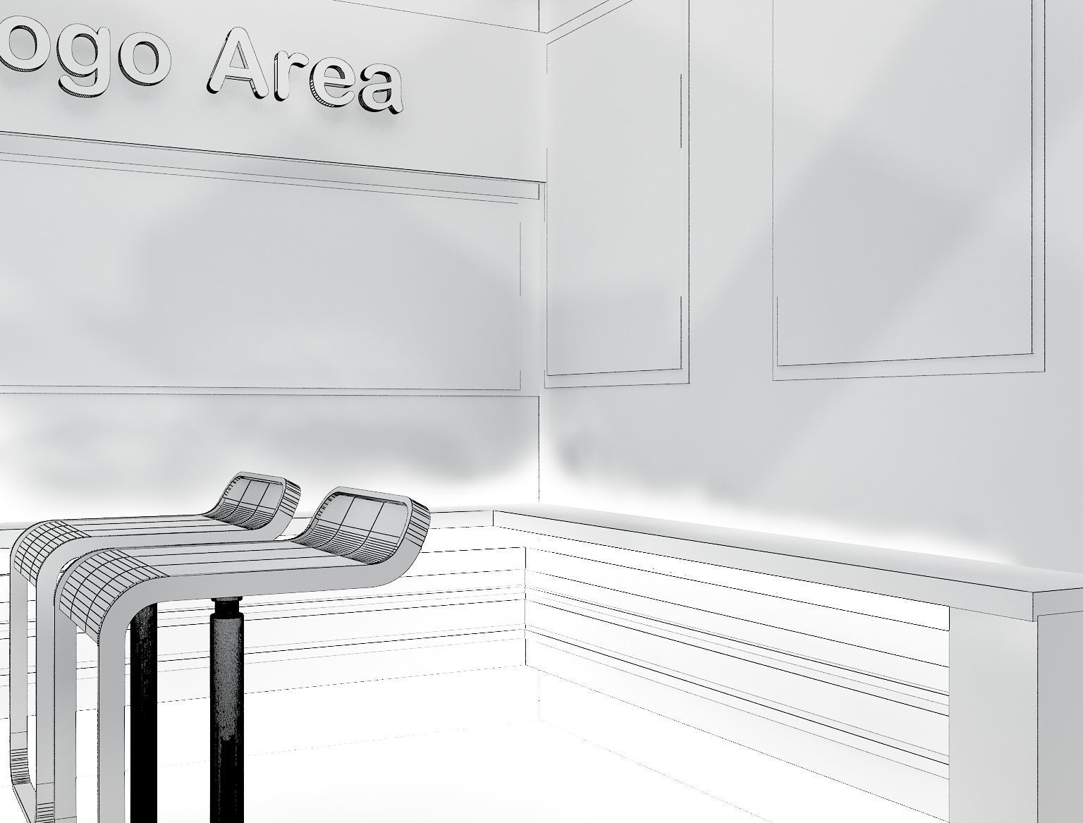 Booth Exhibition Stand a214 no hiseg 3D model_5