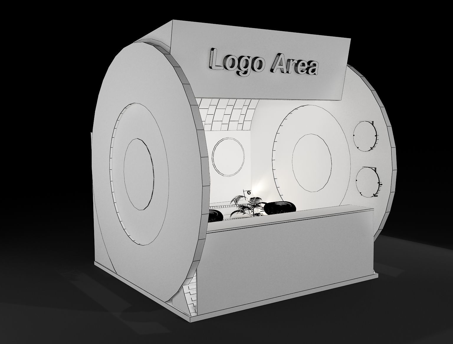 Booth Exhibition Stand a212 3D model_1