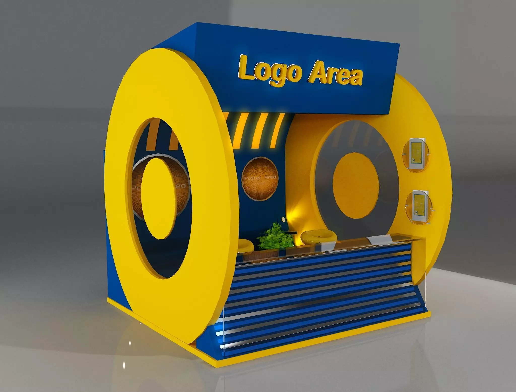 Booth Exhibition Stand a212 3D model_0