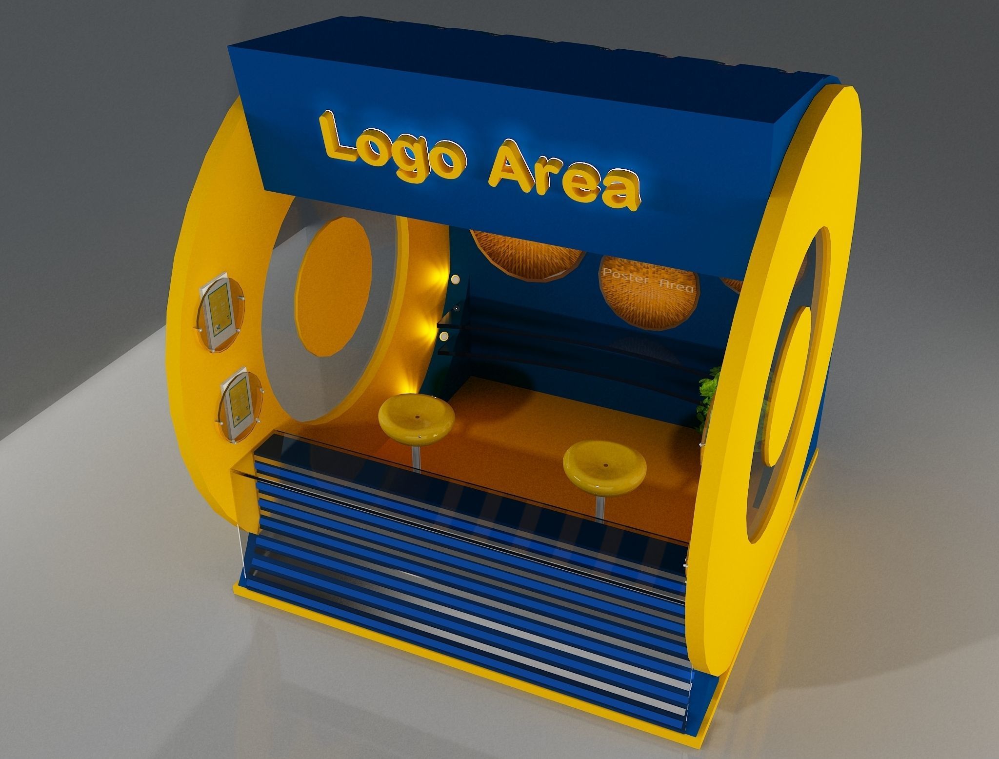 Booth Exhibition Stand a212 3D model_10