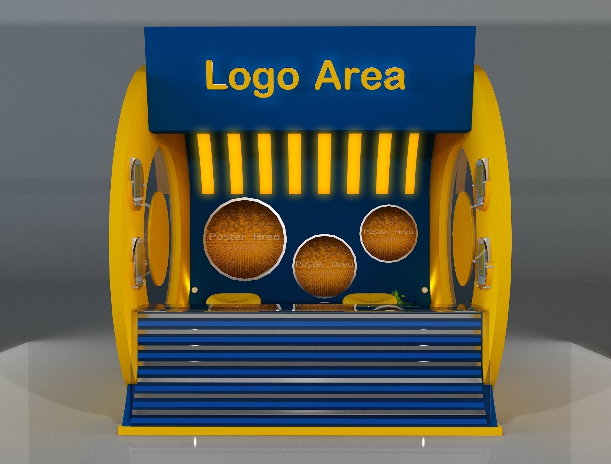 Booth Exhibition Stand a212 3D model_2