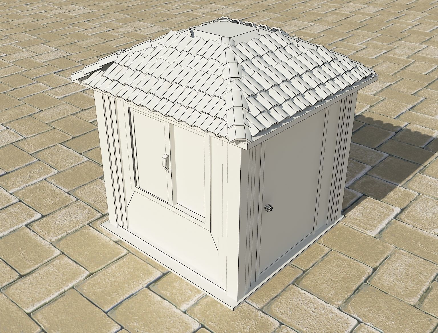  bulding kiosk a211 3D model_5