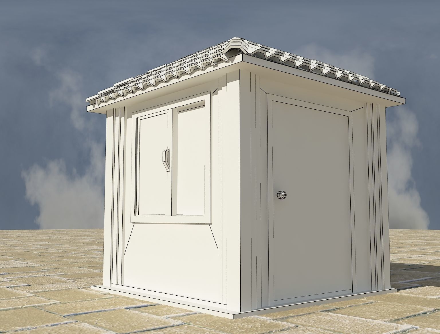  bulding kiosk a211 3D model_3