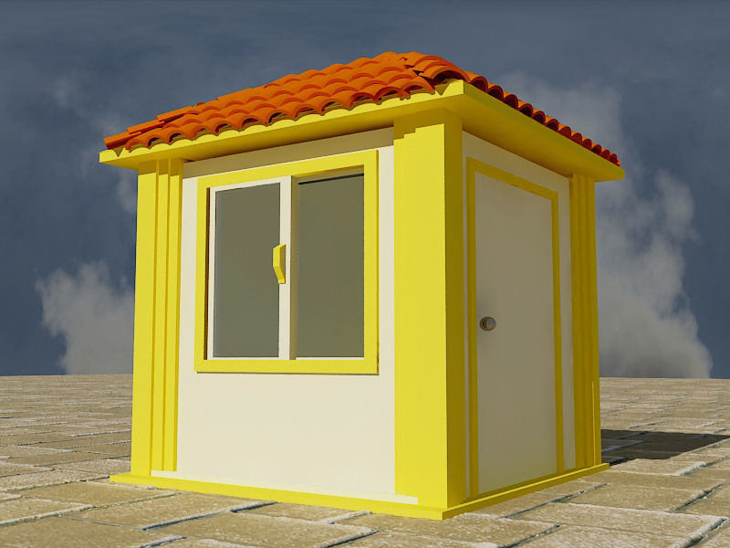  bulding kiosk a211 3D model_2
