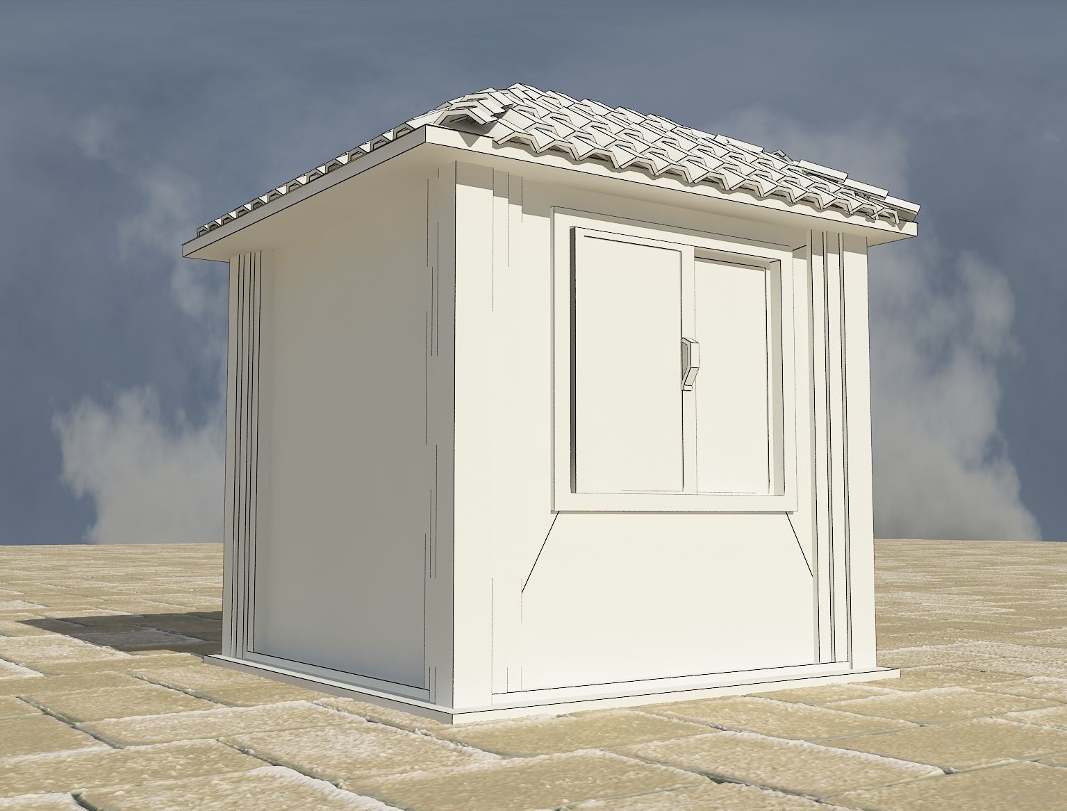  bulding kiosk a211 3D model_1