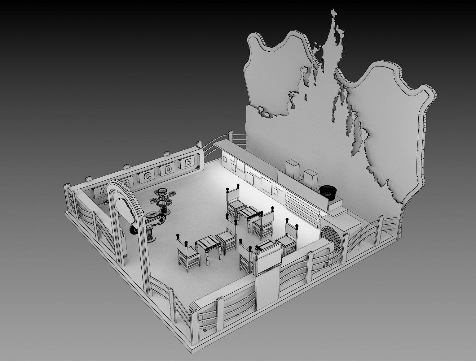 Booth Exhibition Stand a210 3D model_9