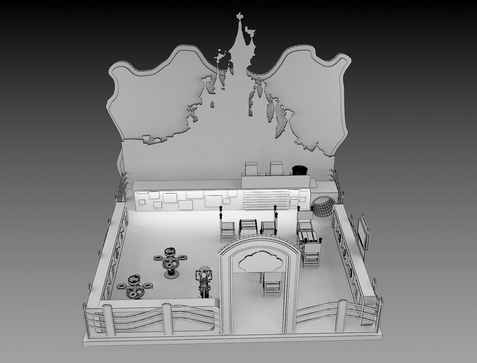 Booth Exhibition Stand a210 3D model_1