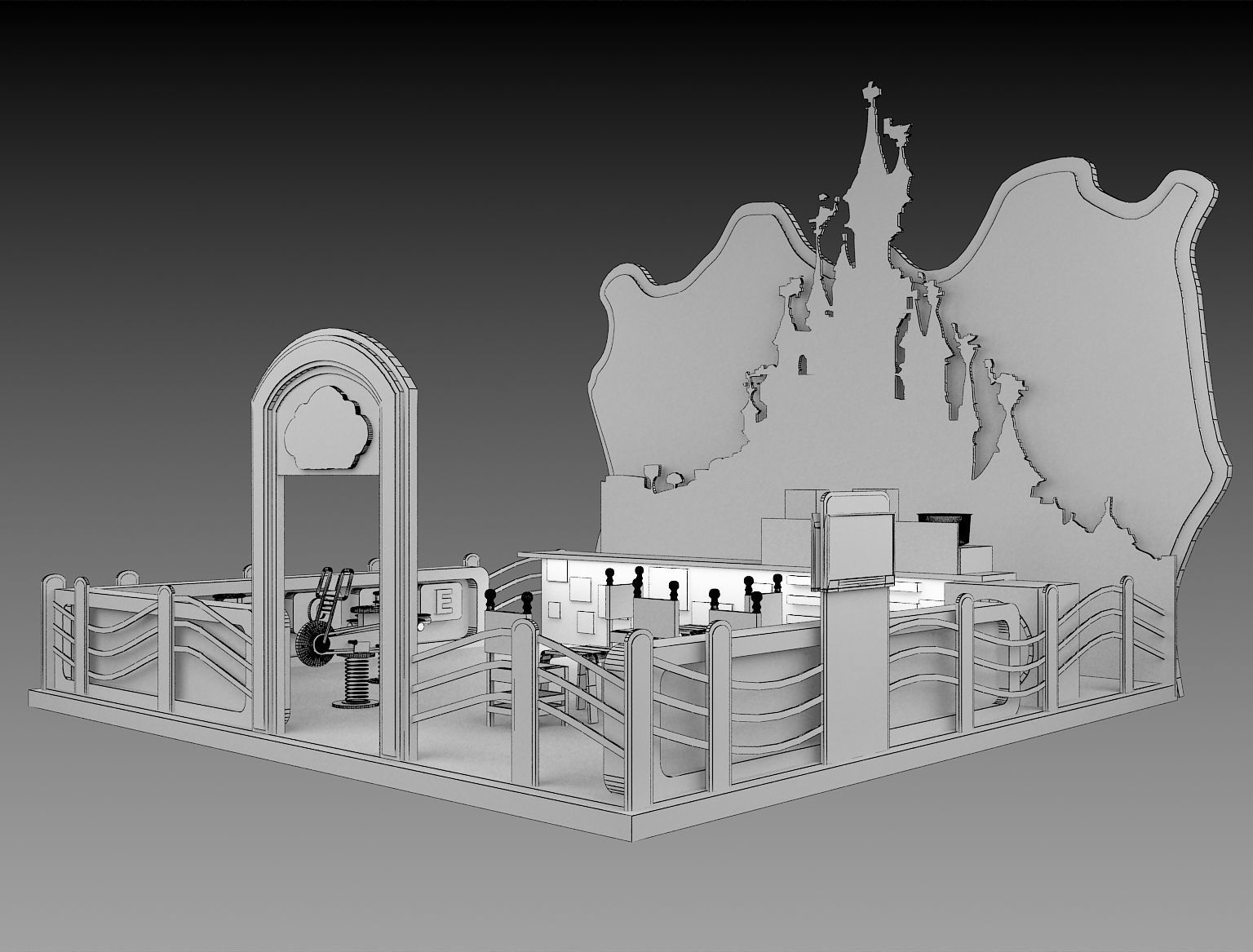 Booth Exhibition Stand a210 3D model_7