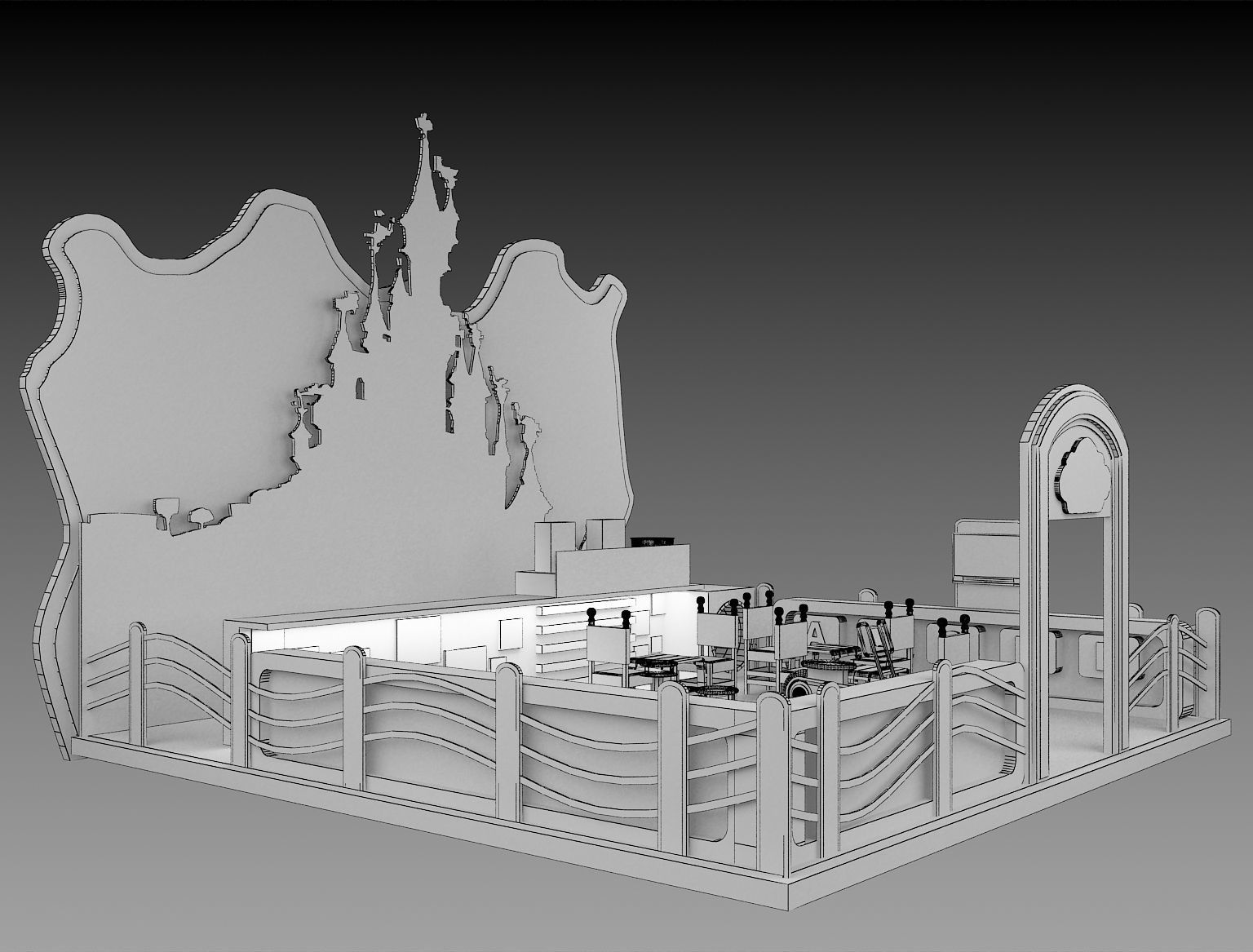 Booth Exhibition Stand a210 3D model_11