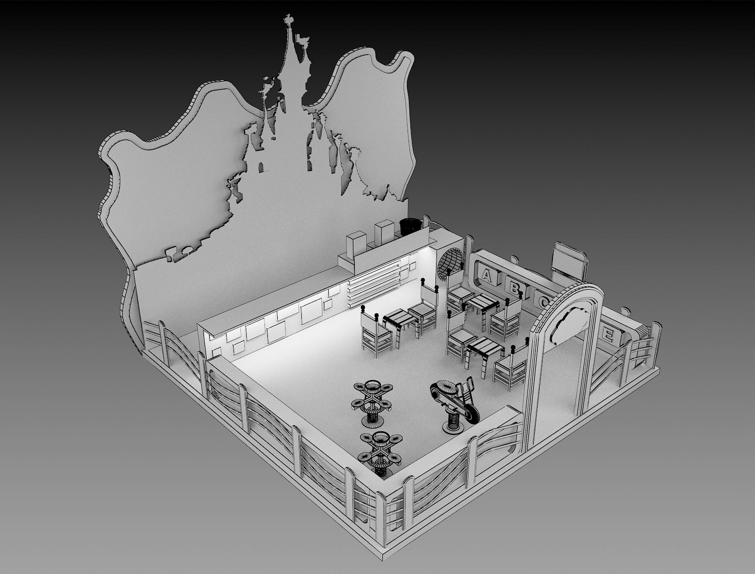 Booth Exhibition Stand a210 3D model_5