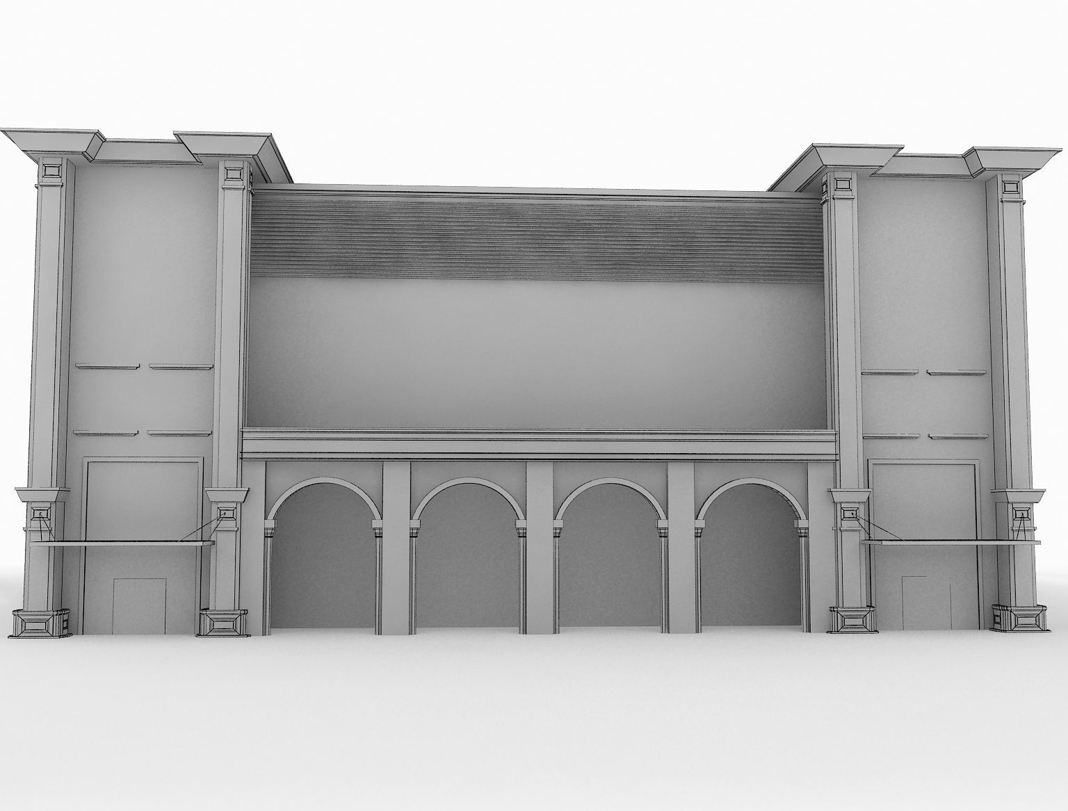  Arch Industrial Building a209 3D model_3