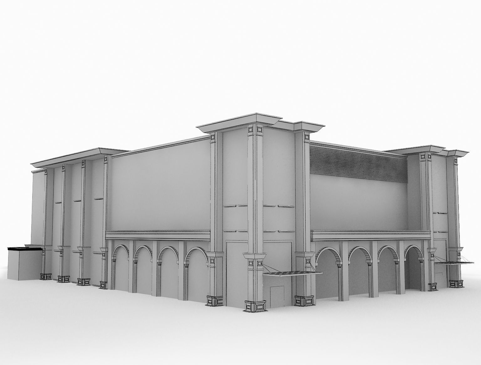  Arch Industrial Building a209 3D model_1