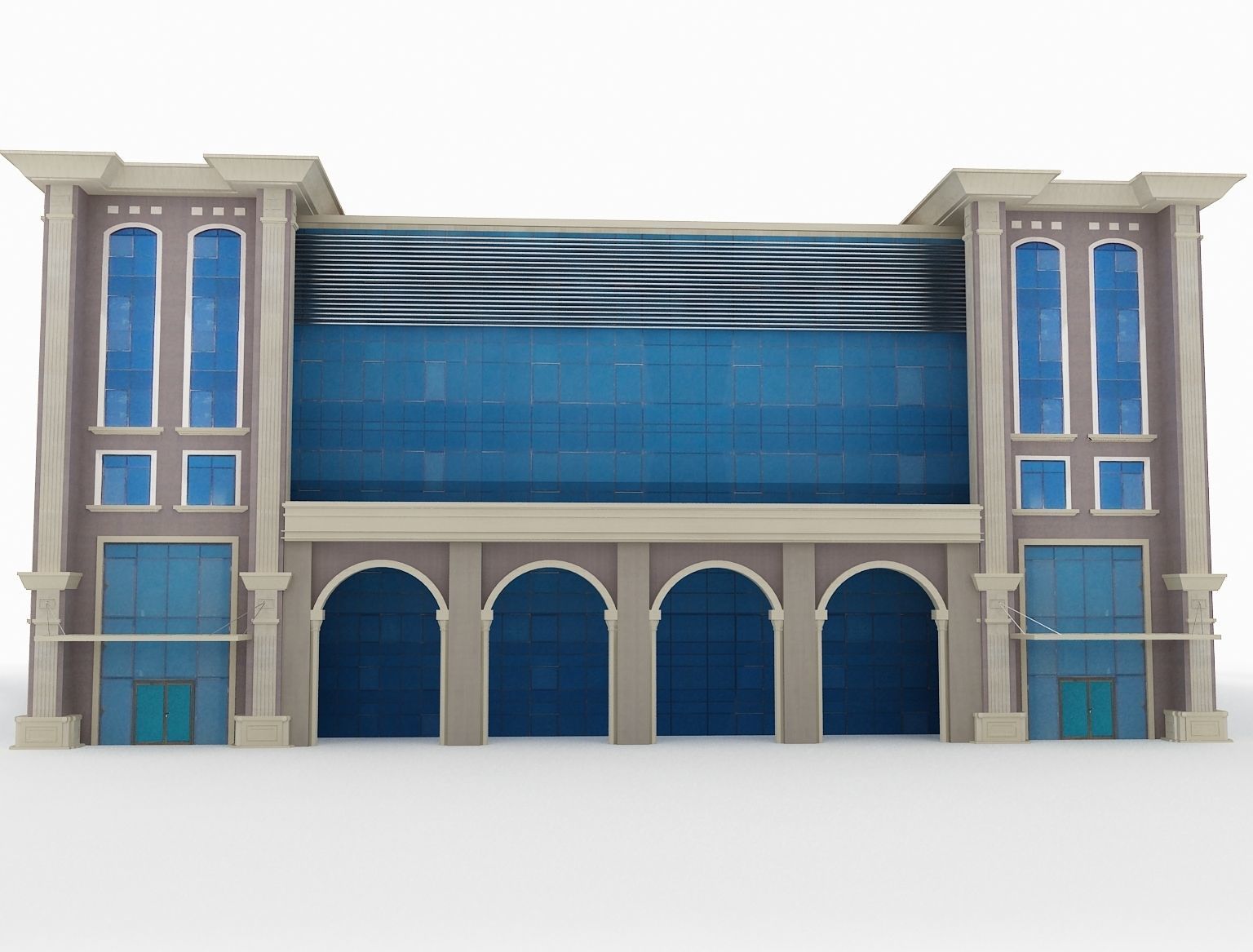  Arch Industrial Building a209 3D model_2