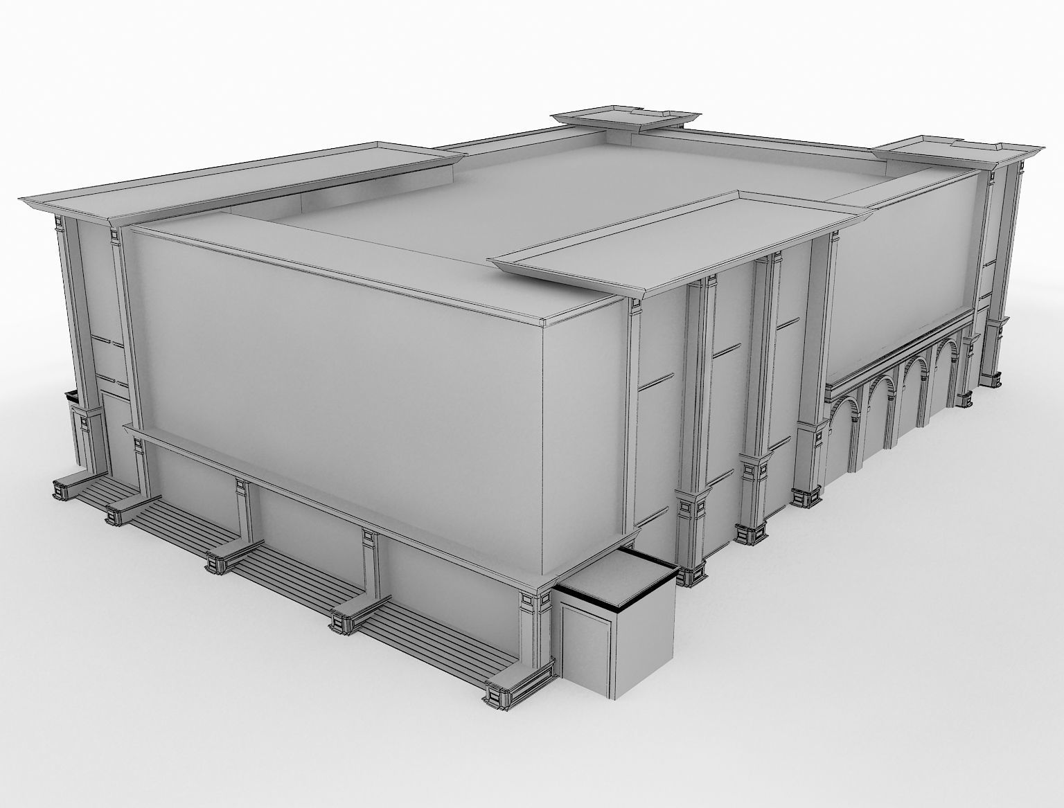  Arch Industrial Building a209 3D model_13