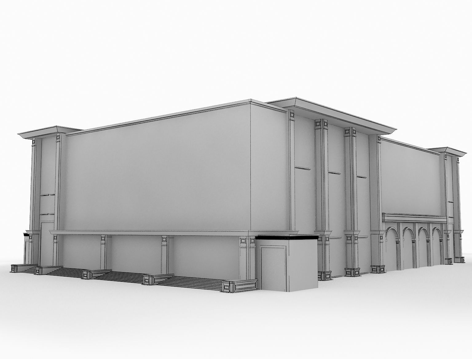  Arch Industrial Building a209 3D model_5