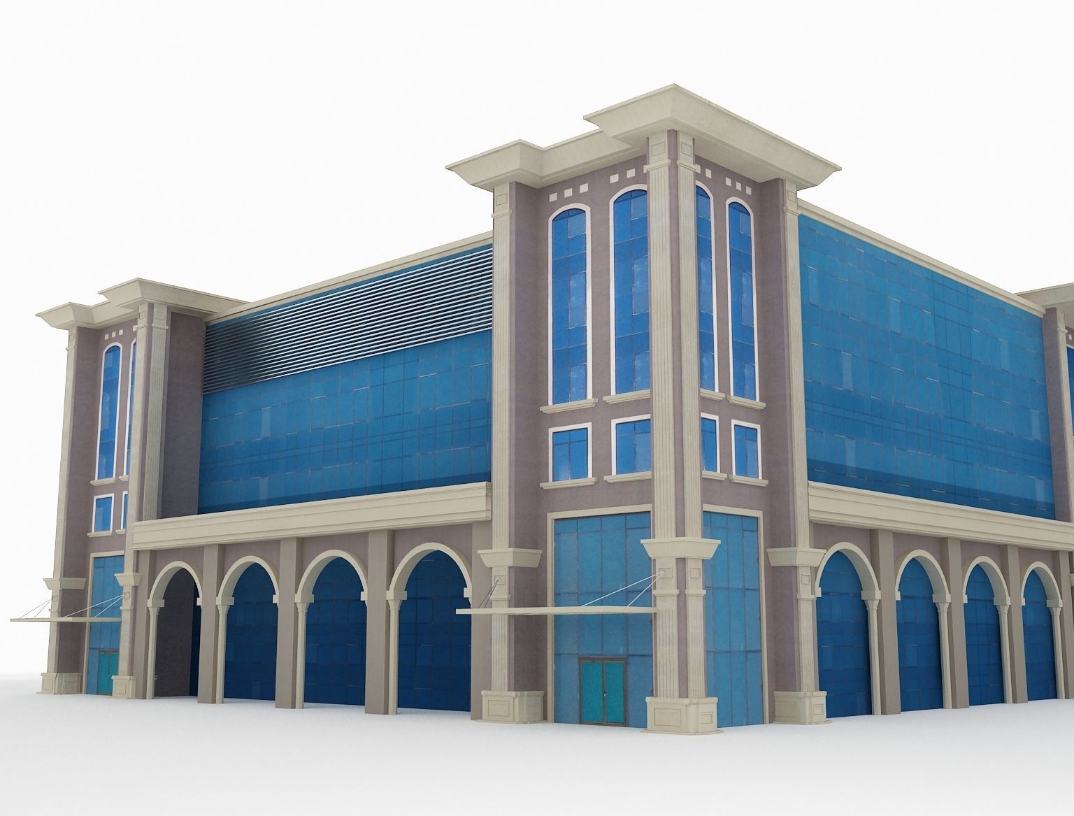  Arch Industrial Building a209 3D model_8