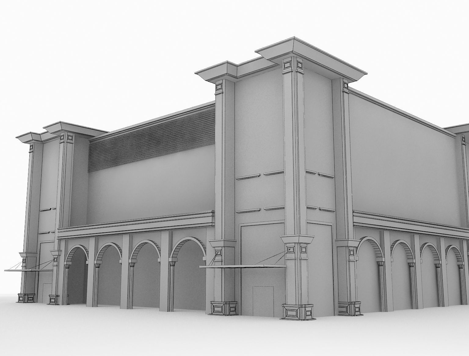  Arch Industrial Building a209 3D model_9