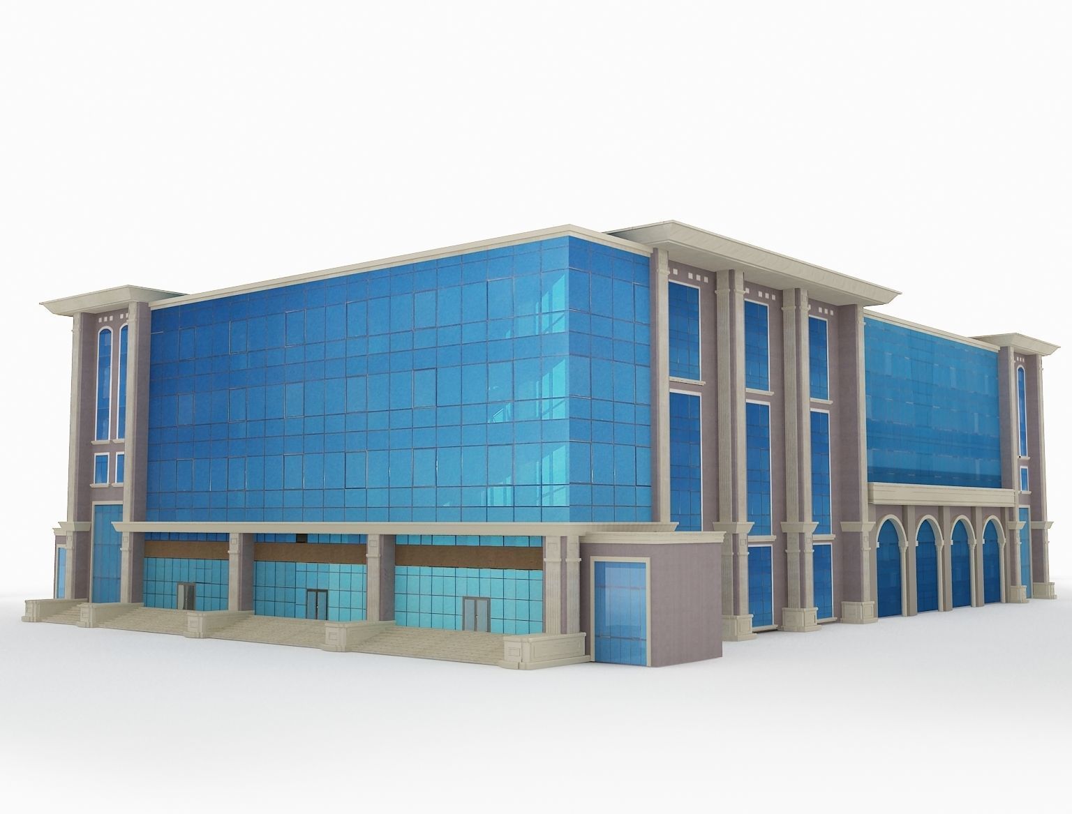  Arch Industrial Building a209 3D model_4
