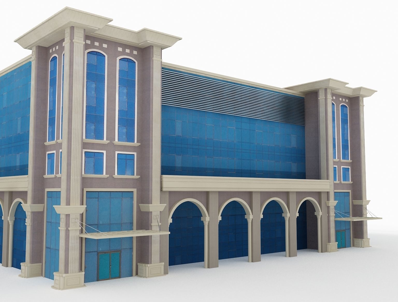  Arch Industrial Building a209 3D model_14