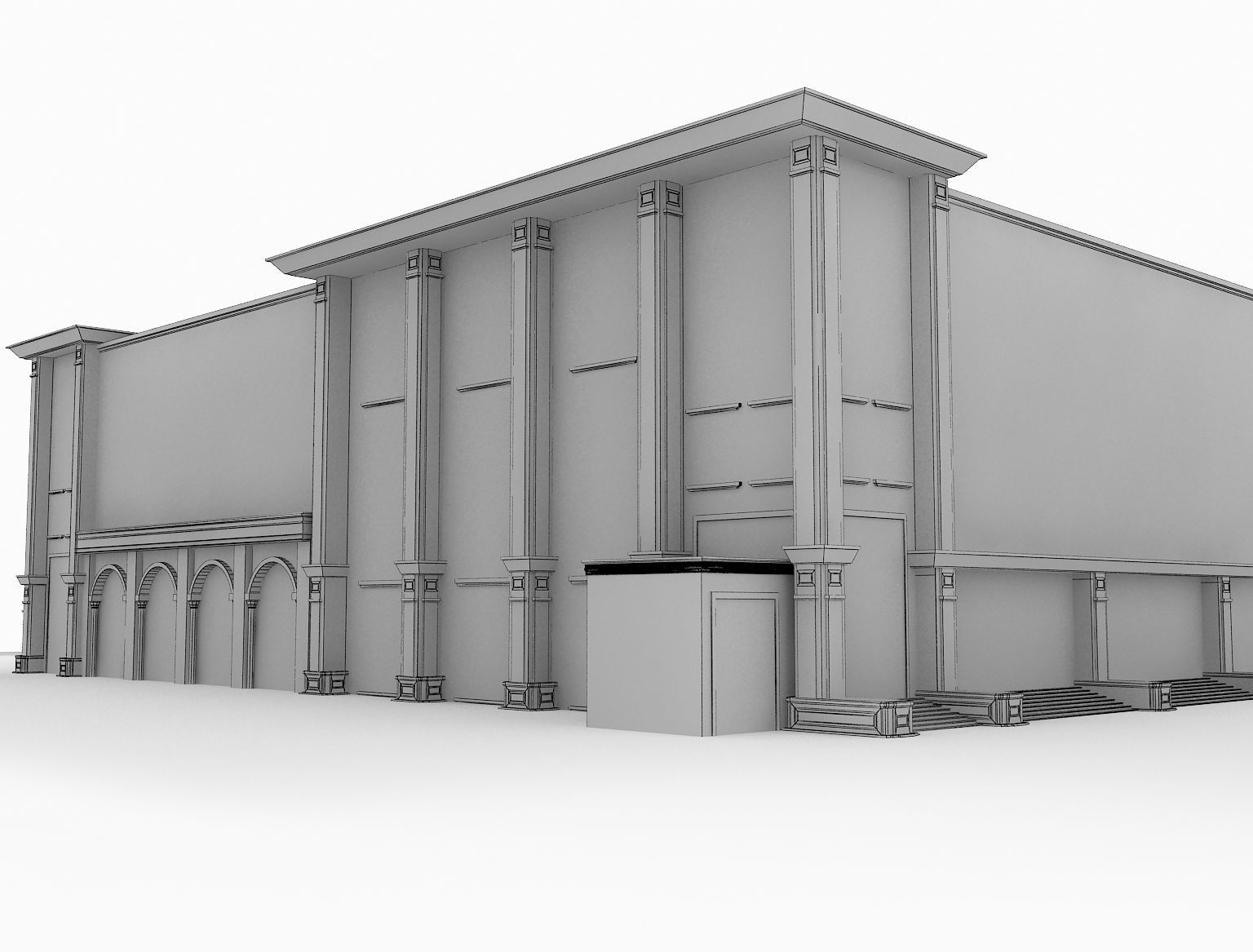  Arch Industrial Building a209 3D model_11