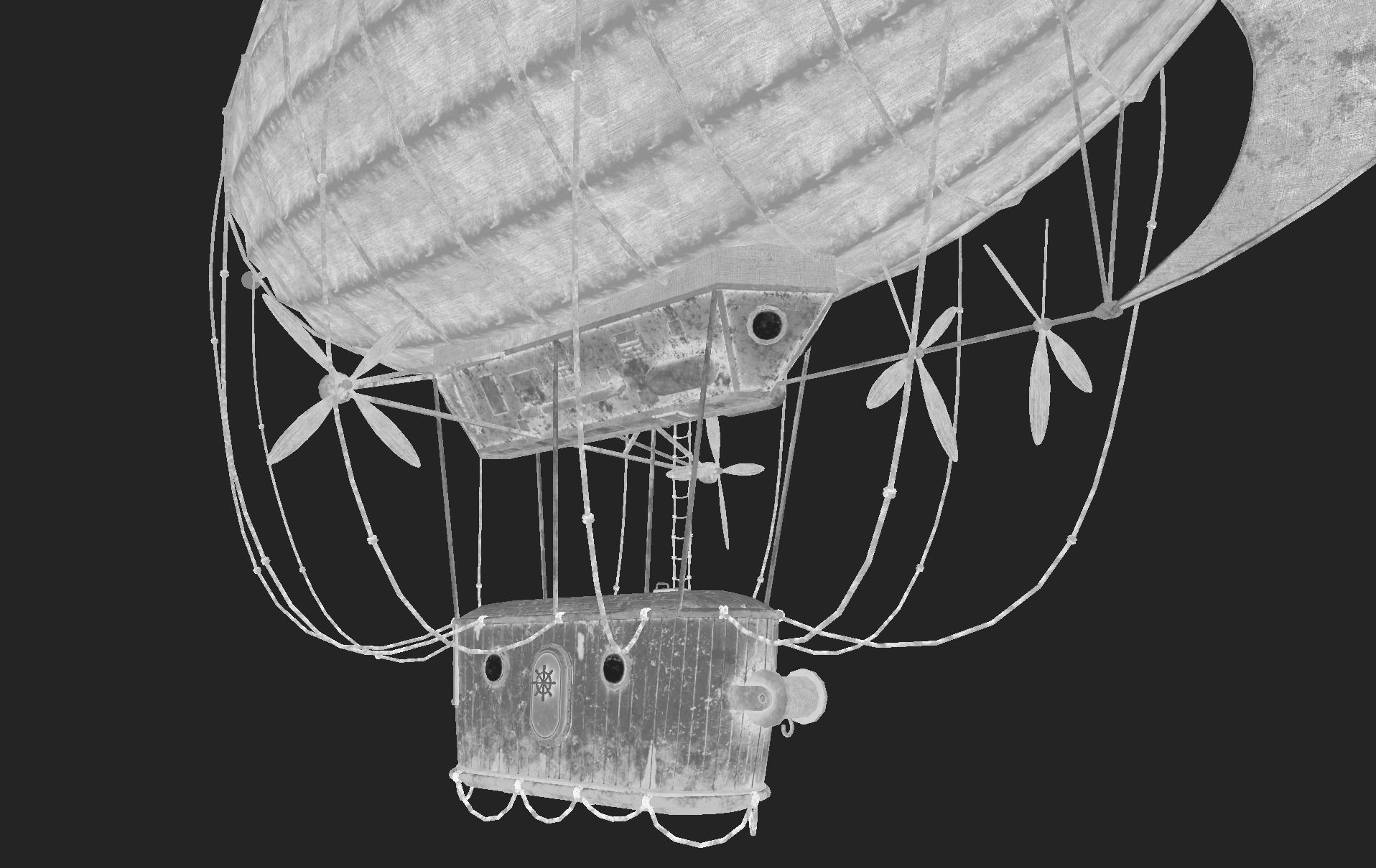 Steampunk Airship Low-poly 3D model Low-poly 3D model_10