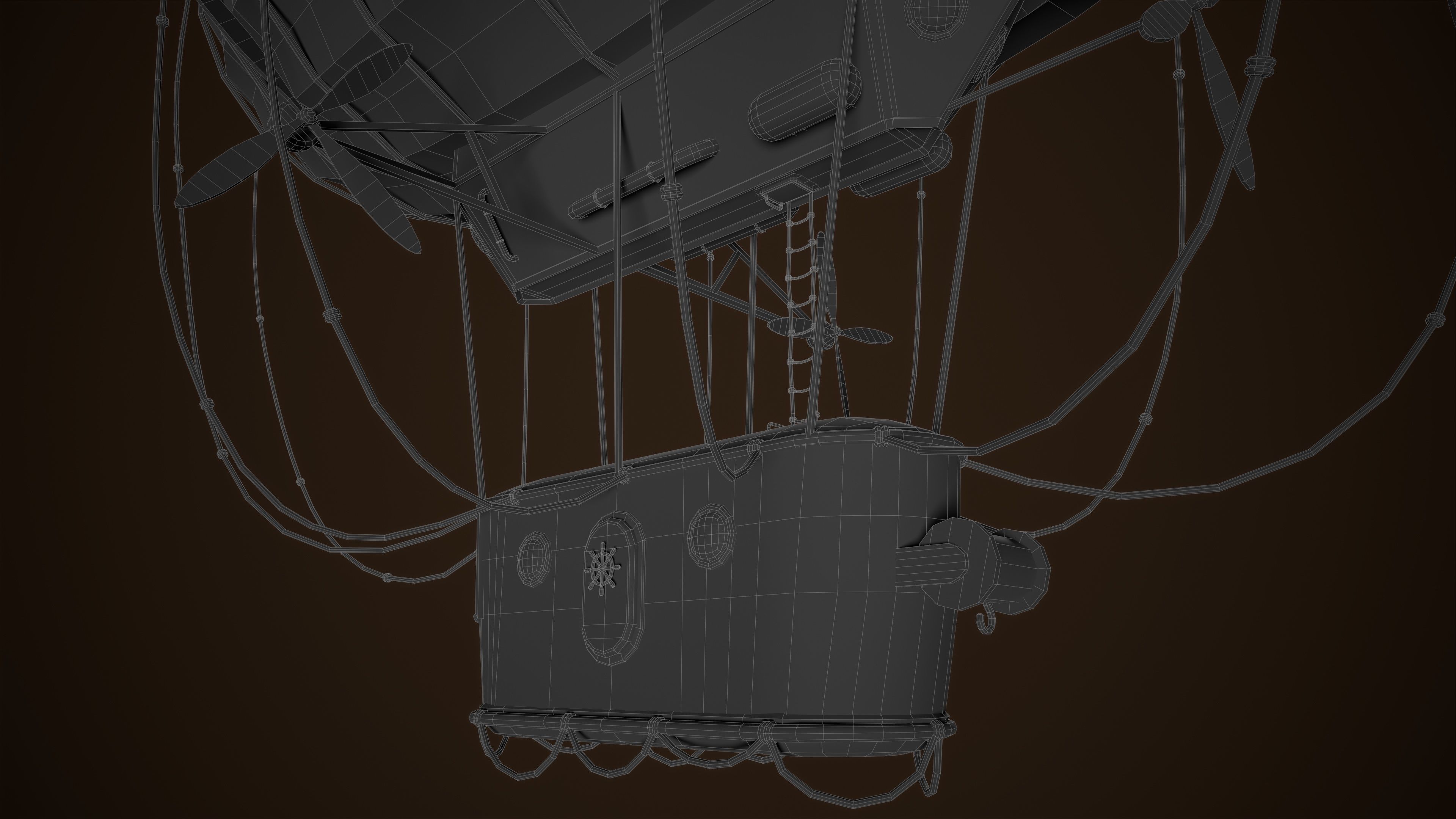 Steampunk Airship Low-poly 3D model Low-poly 3D model_13