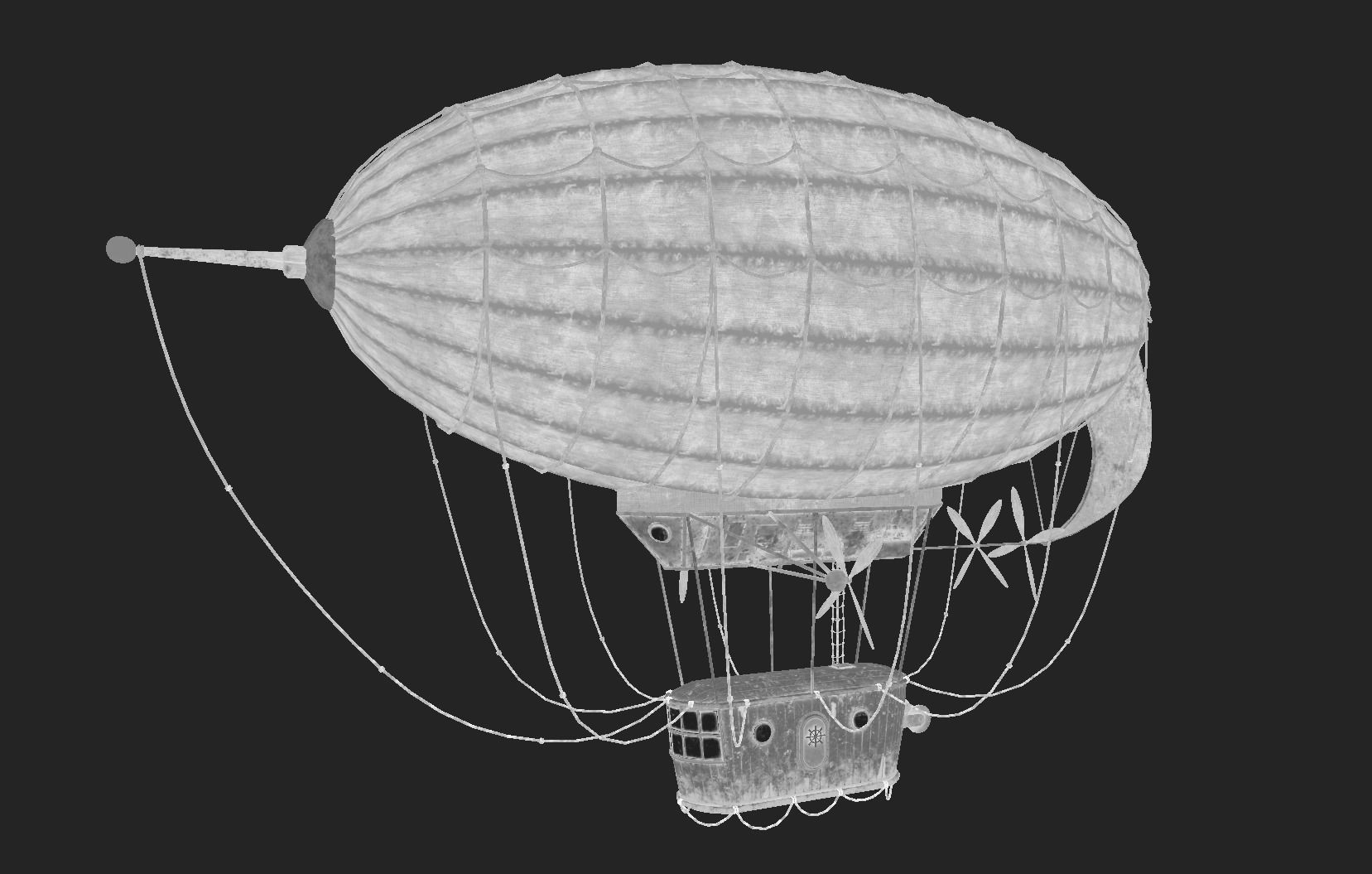 Steampunk Airship Low-poly 3D model Low-poly 3D model_9