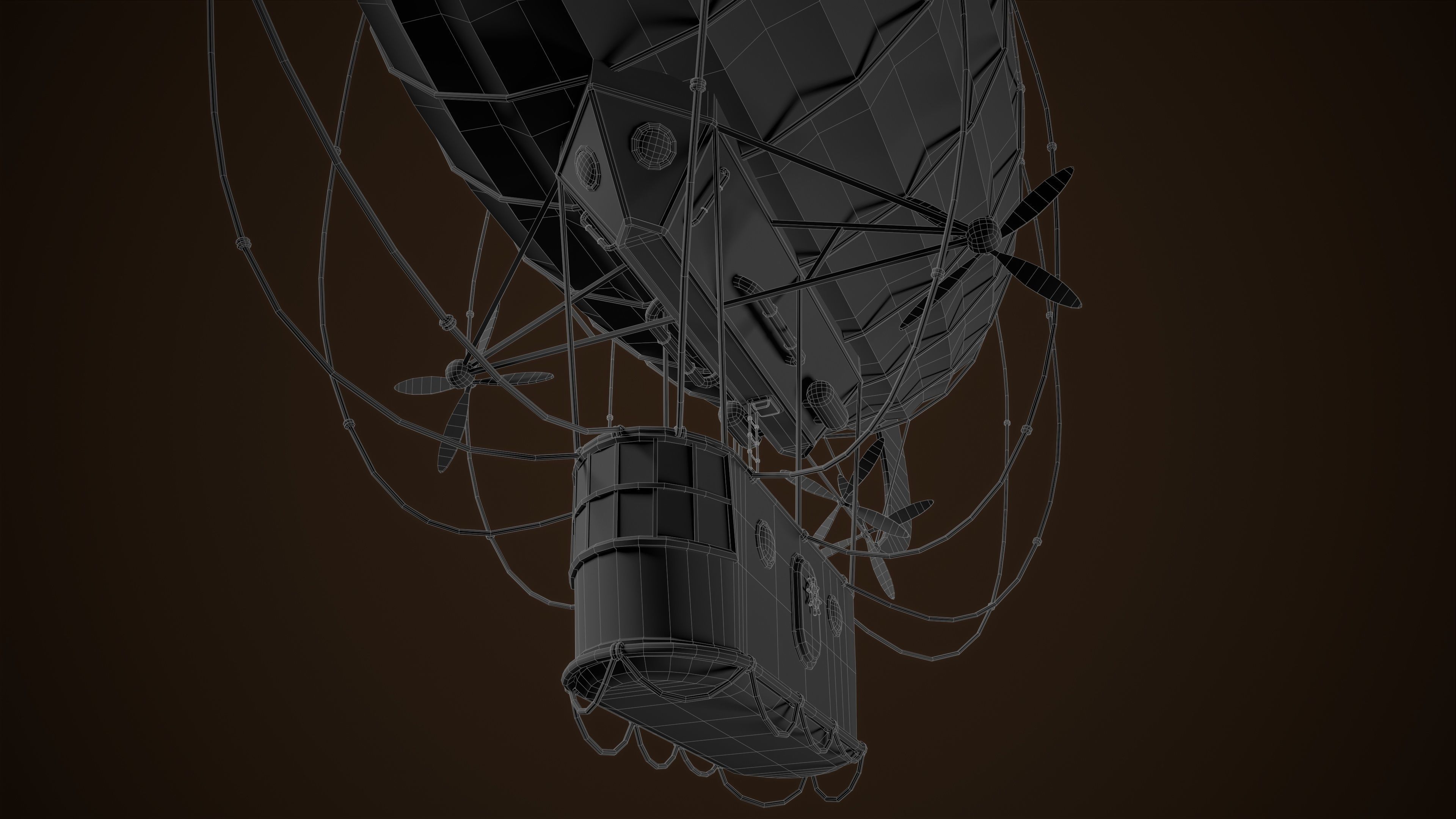 Steampunk Airship Low-poly 3D model Low-poly 3D model_14