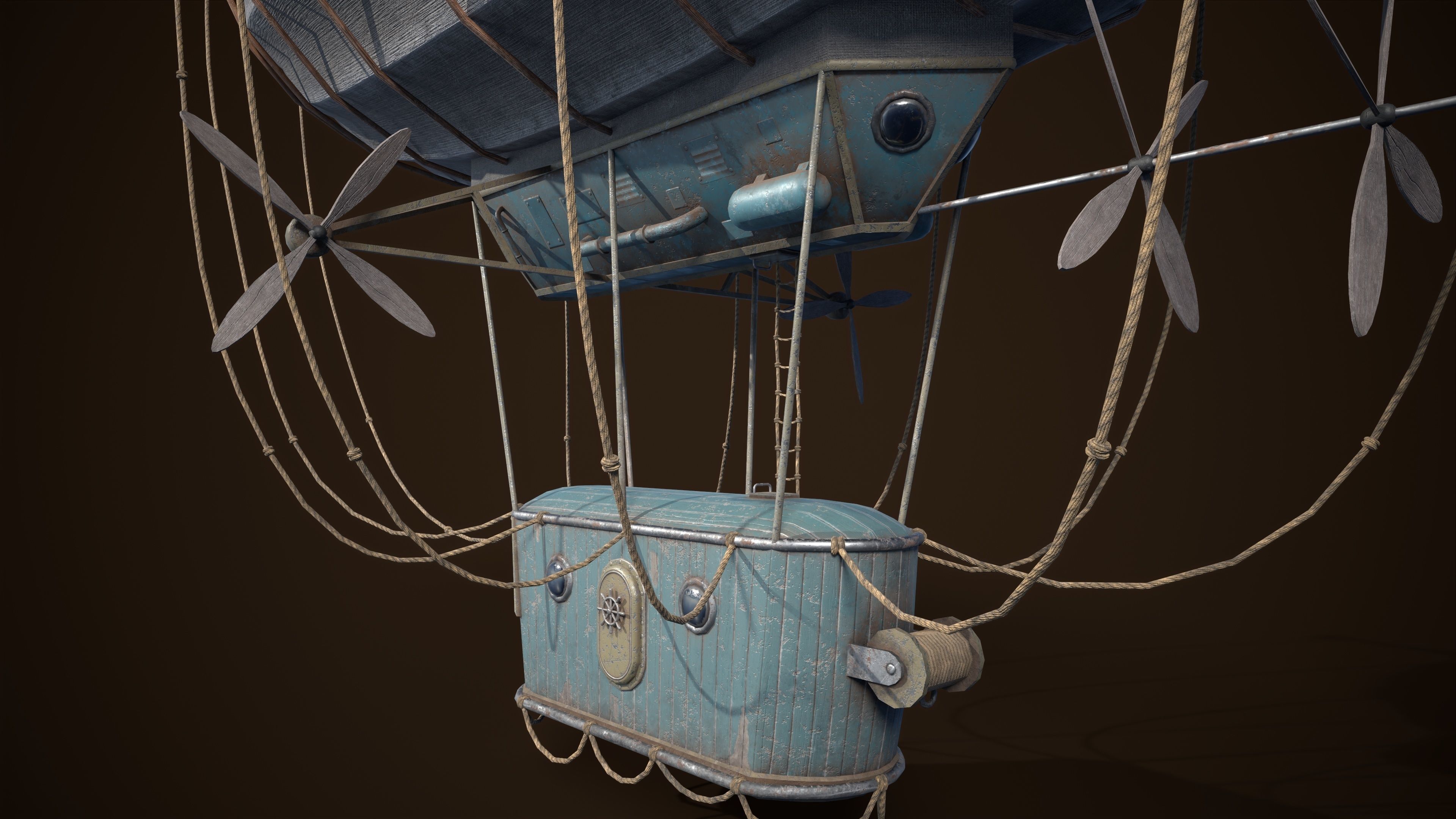 Steampunk Airship Low-poly 3D model Low-poly 3D model_6