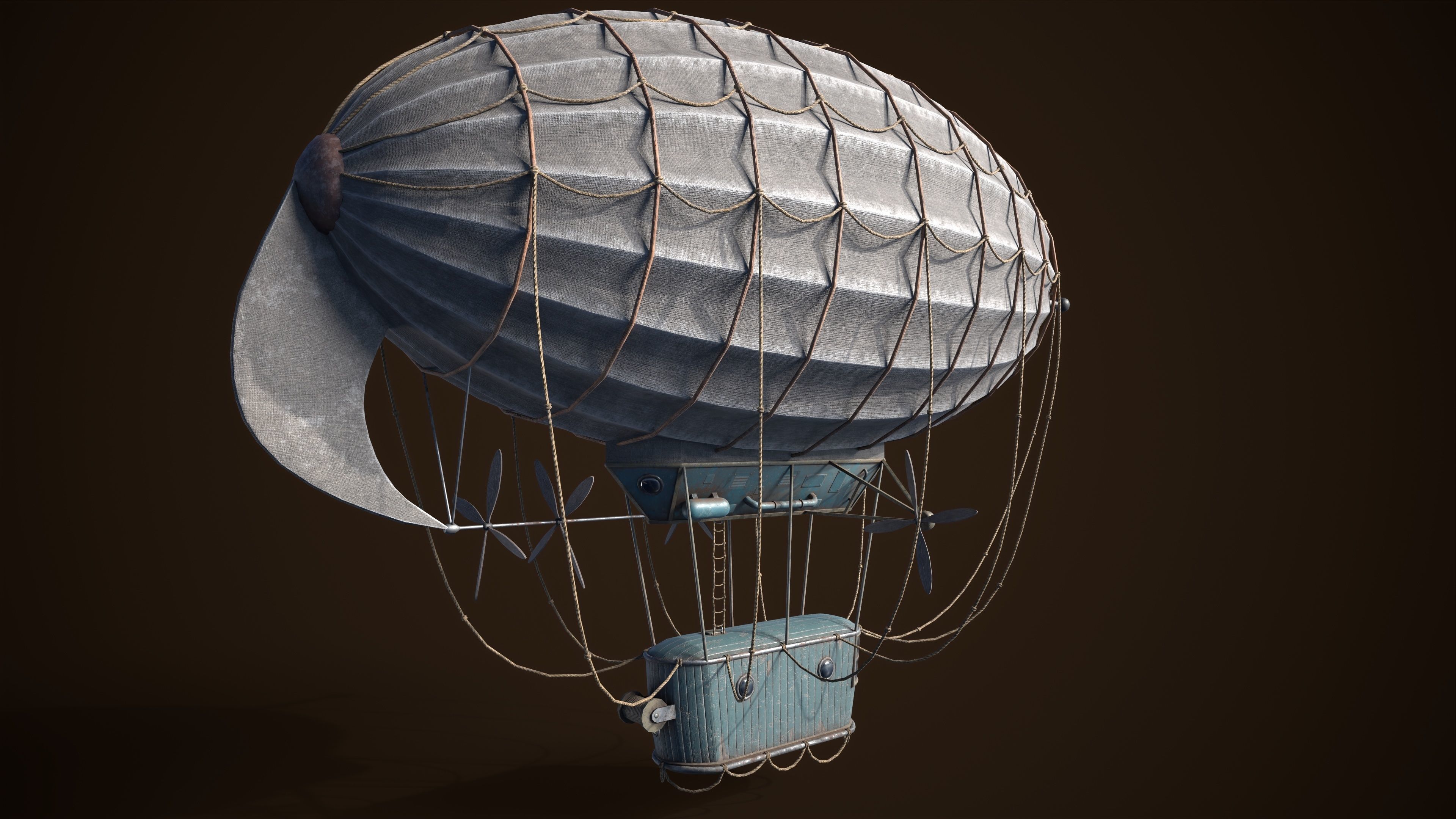 Steampunk Airship Low-poly 3D model Low-poly 3D model_5