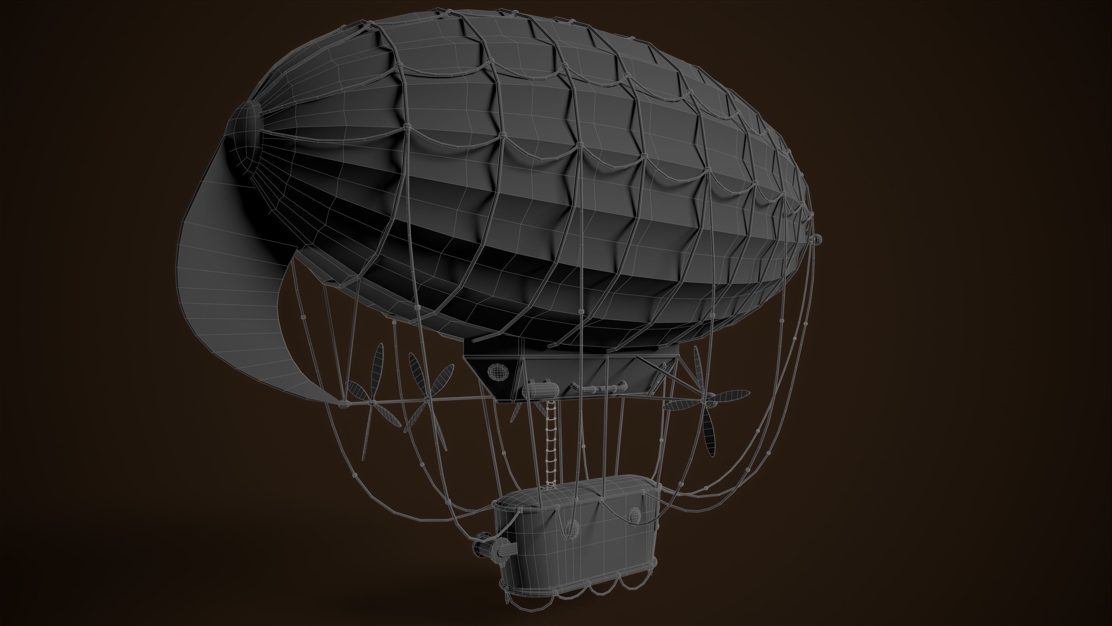 Steampunk Airship Low-poly 3D model Low-poly 3D model_11