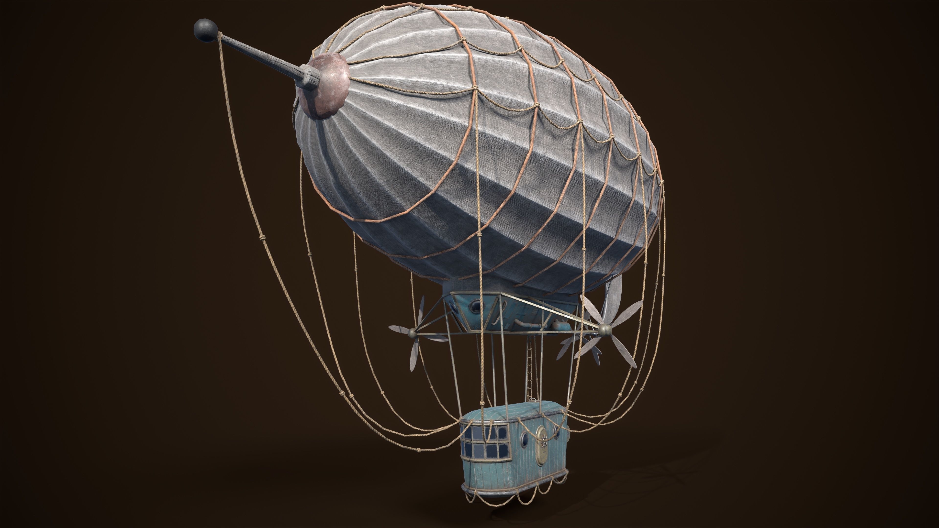 Steampunk Airship Low-poly 3D model Low-poly 3D model_3