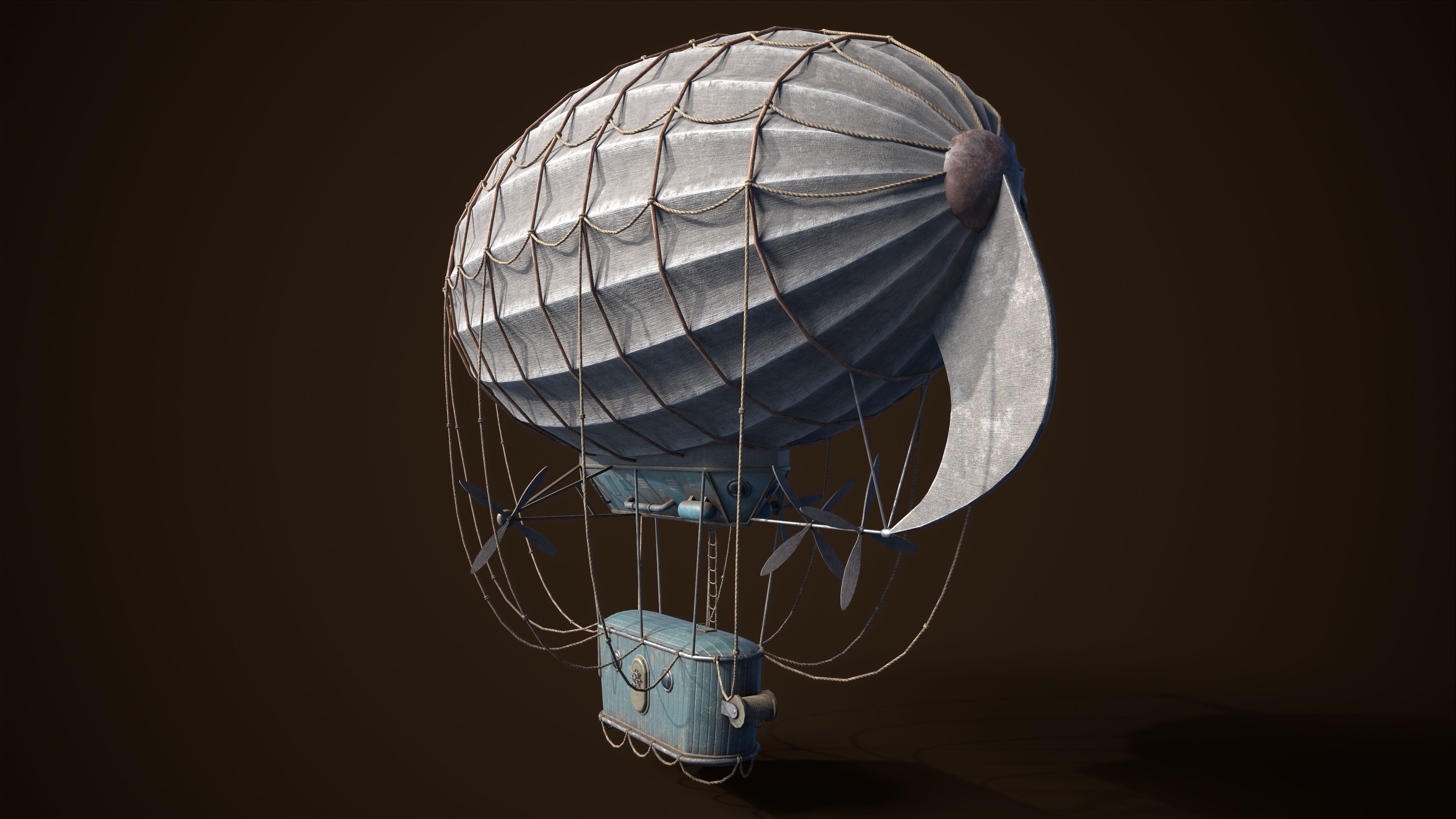 Steampunk Airship Low-poly 3D model Low-poly 3D model_4