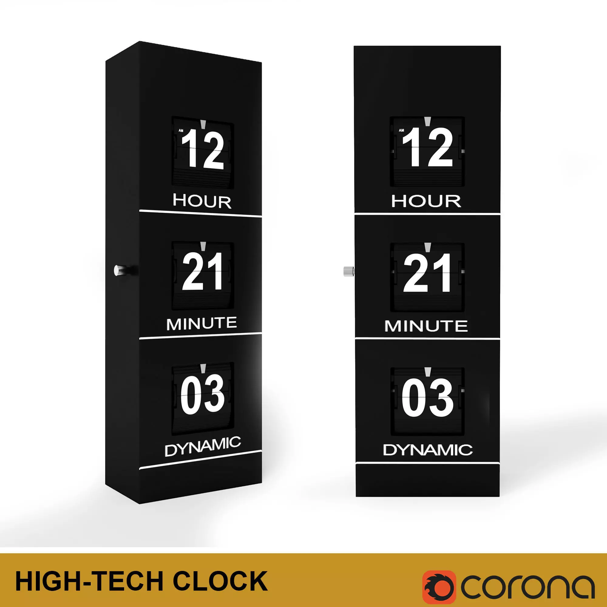 High-tech Clock 3D model_0