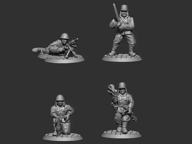 Japan soldier ww2 28 mm 3D print model collection 