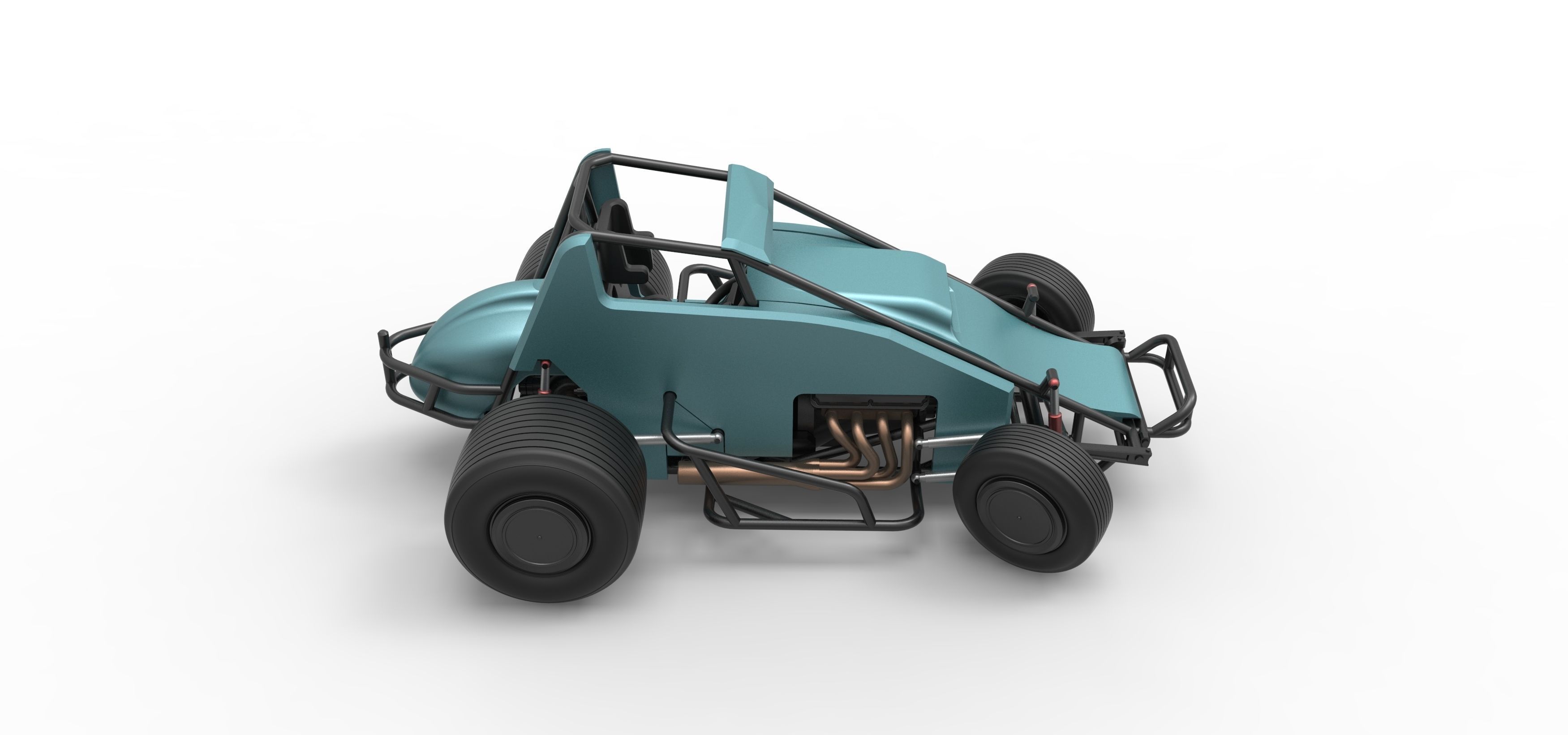 Spring Car Model Sprint car while turning Scale 1 to 25 3D model 3D printable | CGTrader